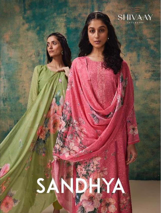 sandhya by shivaay 15501-15504 series pure simar muslin dress material catalogue wholesale manufacturer in surat
