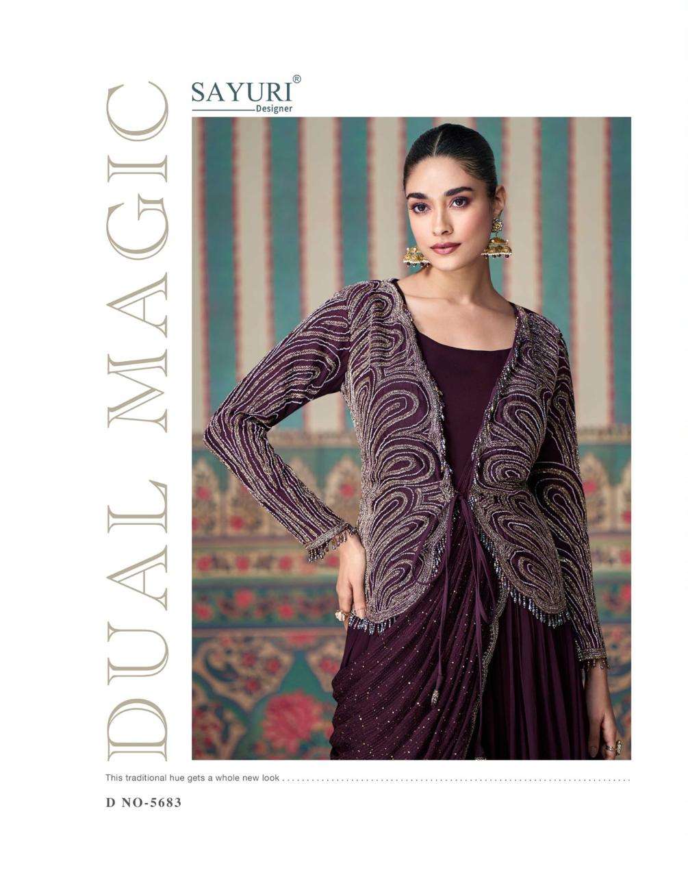 sayuri designer ethnic 5681-5683 series party wear premium real chinon silk embroidred gown catalogue surat