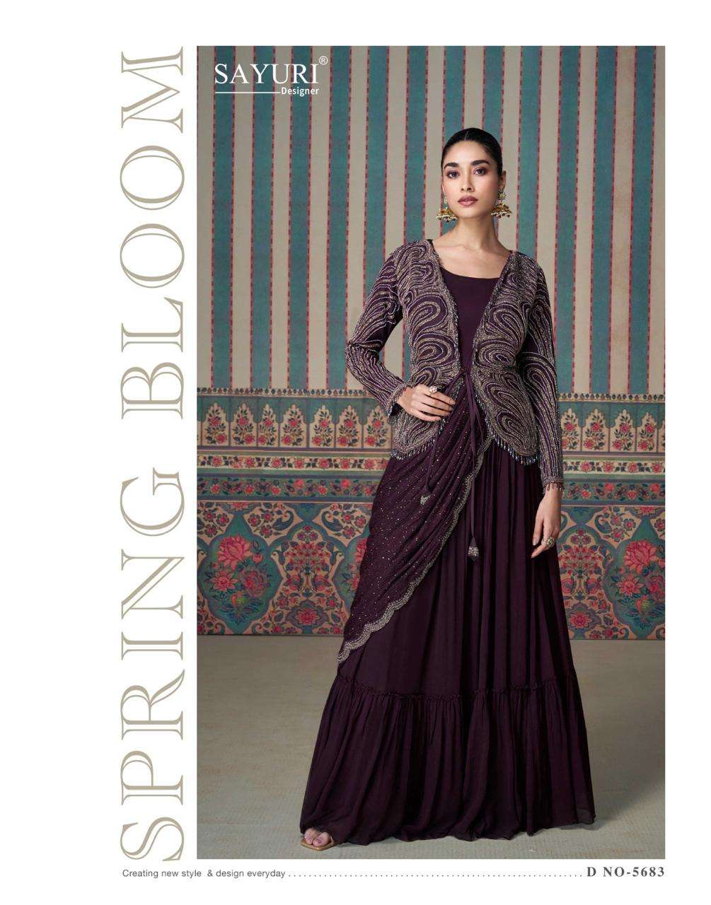 sayuri designer ethnic 5681-5683 series party wear premium real chinon silk embroidred gown catalogue surat