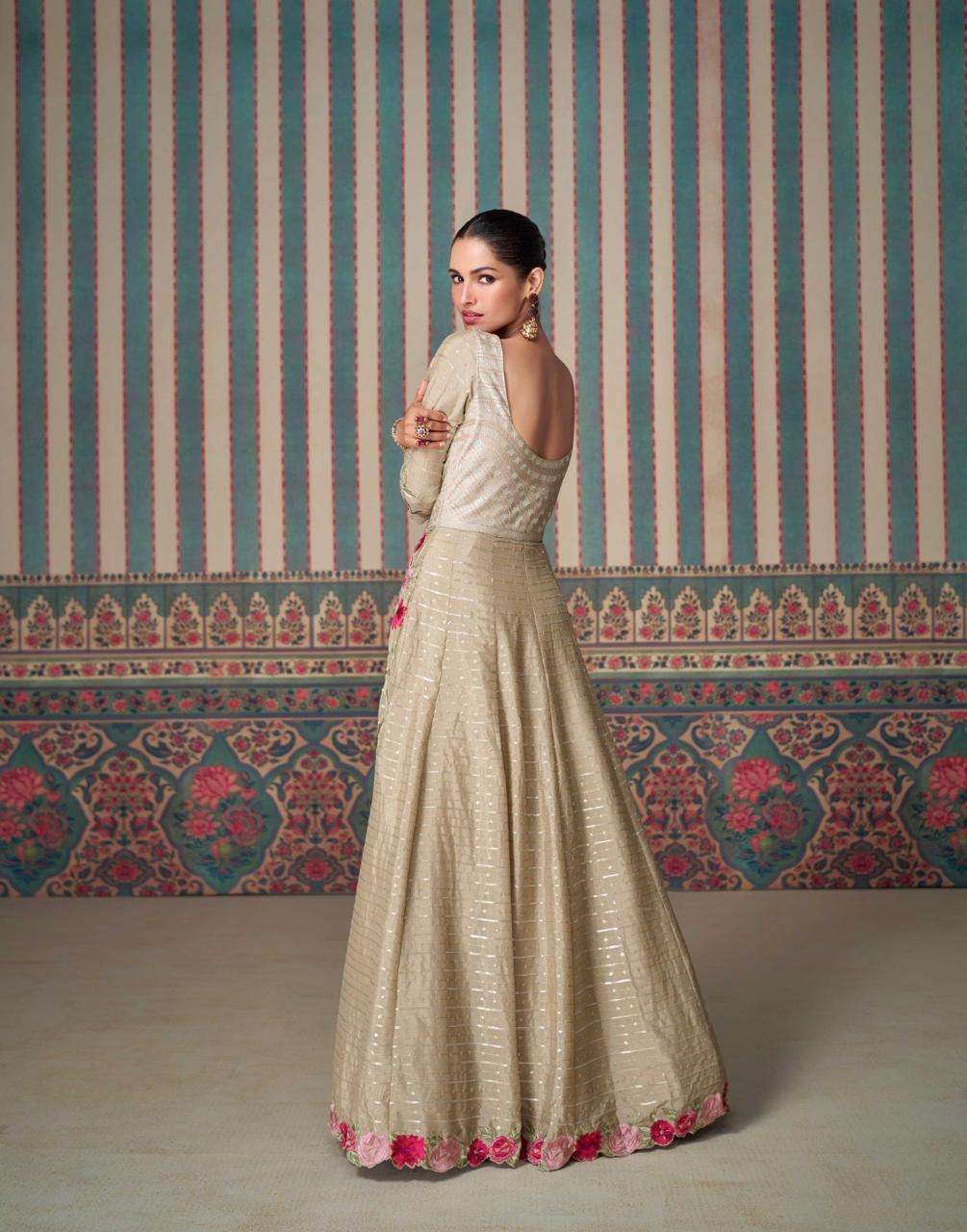 sayuri designer ethnic 5681-5683 series party wear premium real chinon silk embroidred gown catalogue surat