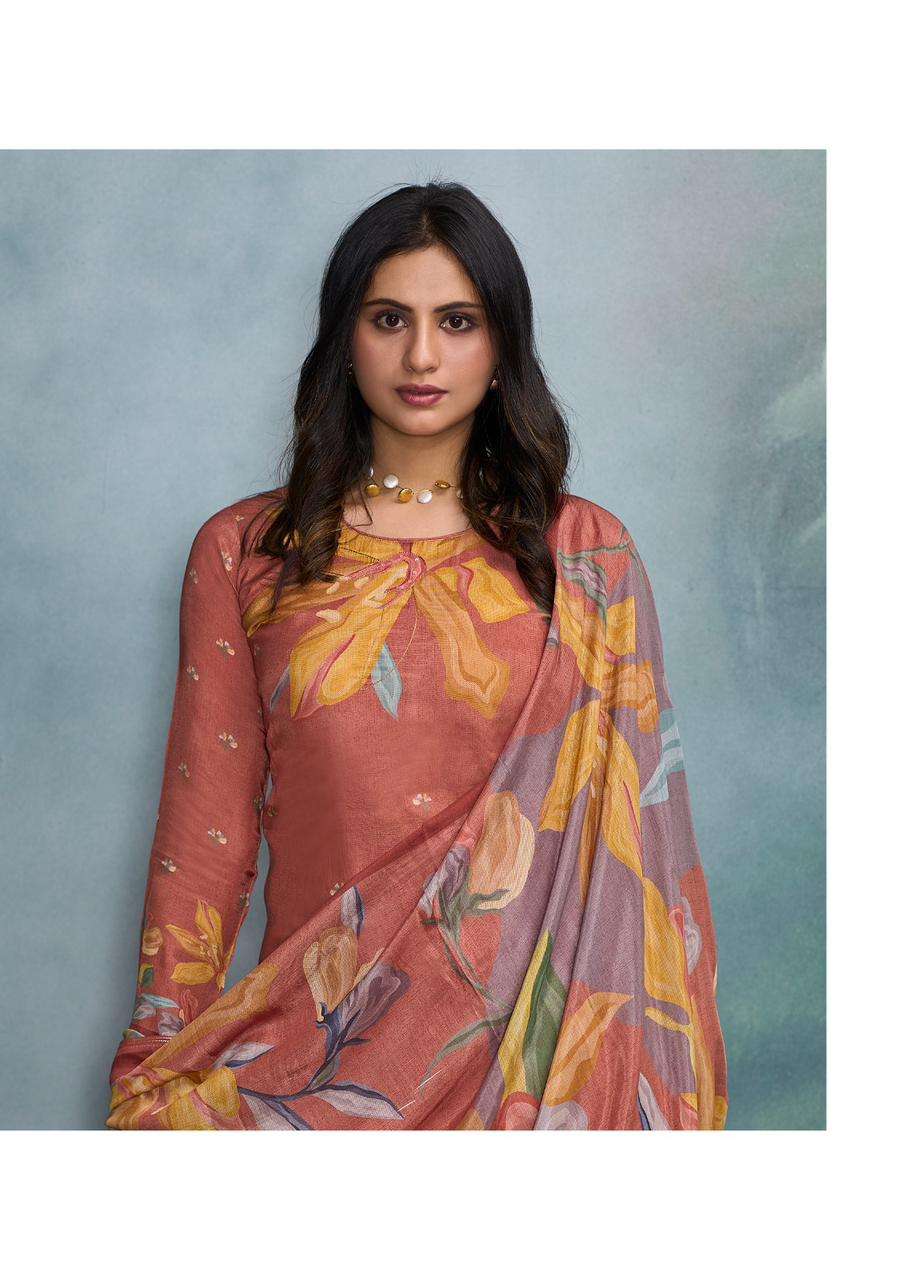 spring villa by shivaay 7001-7004 series trendy designer viscose muslin salwar suits catalogue surat