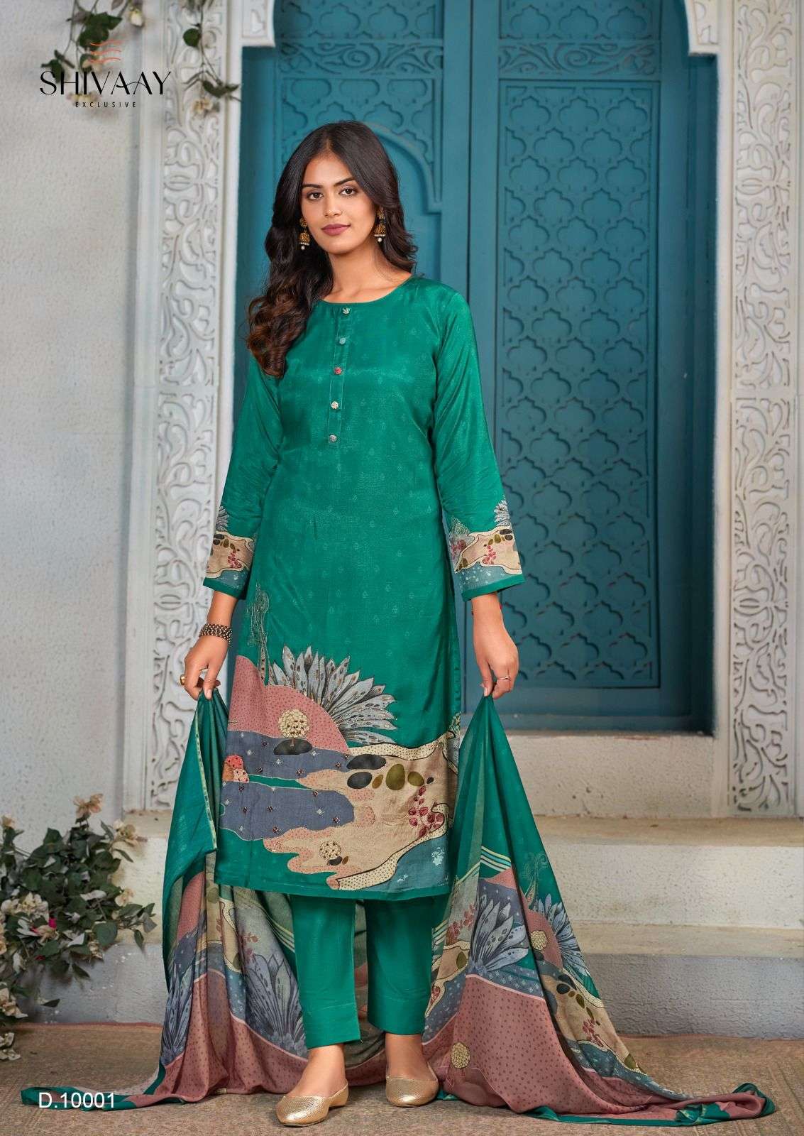 tarana by shivaay 1001-1004 series latest designer viscose muslin salwar suits catalogue wholesale price surat