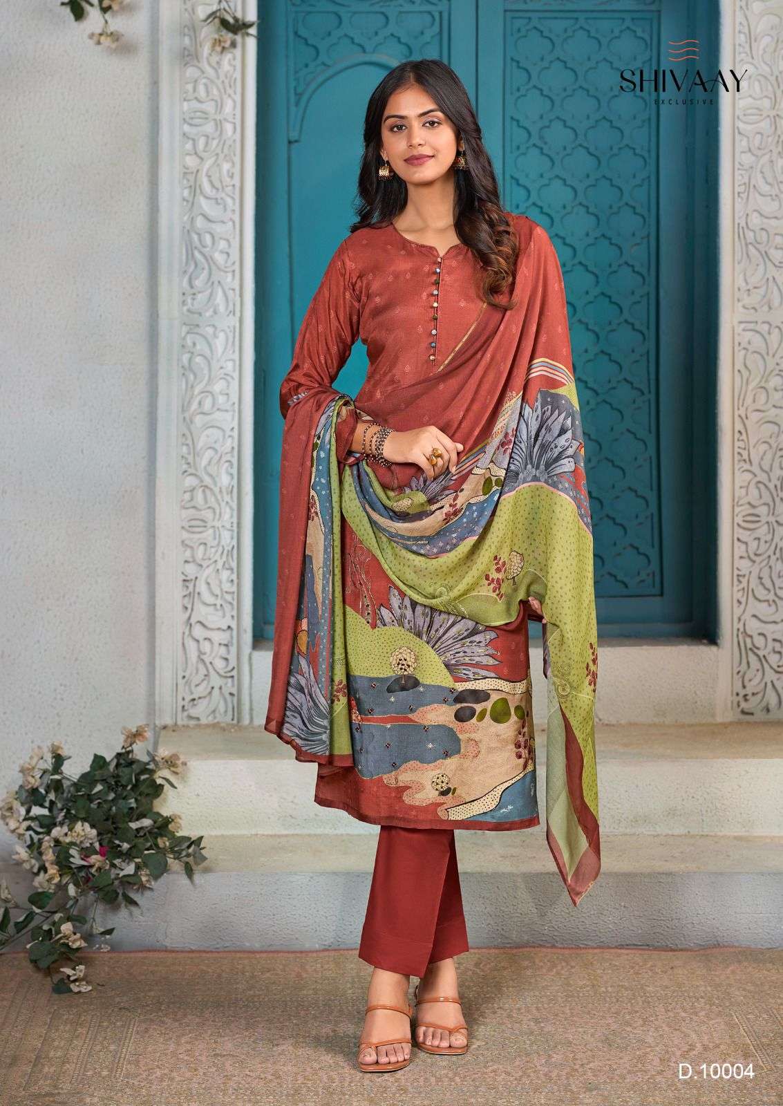 tarana by shivaay 1001-1004 series latest designer viscose muslin salwar suits catalogue wholesale price surat