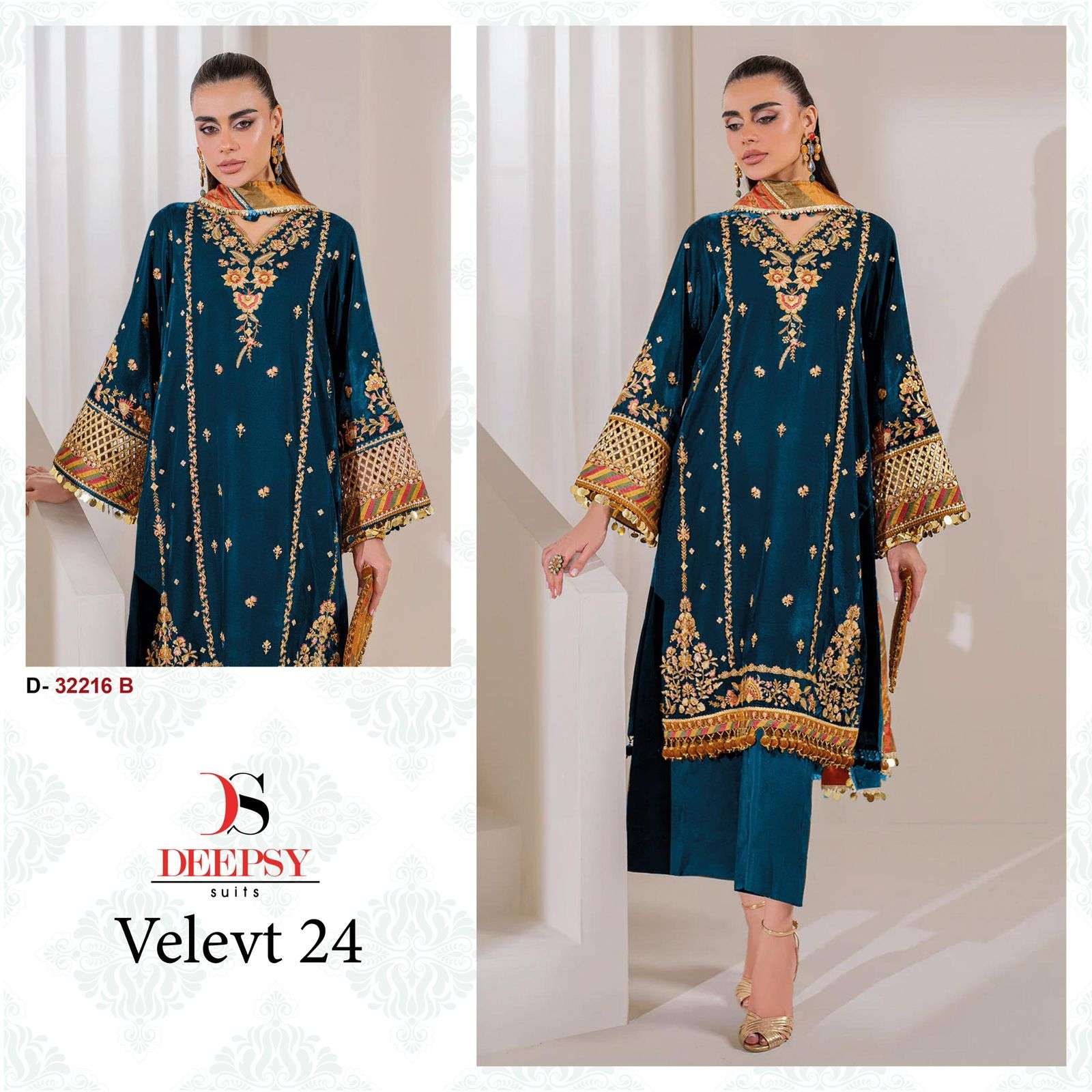 velvet 24 by deepsy suits 32216 series exclusive designer velvet dress material catalogue surat 