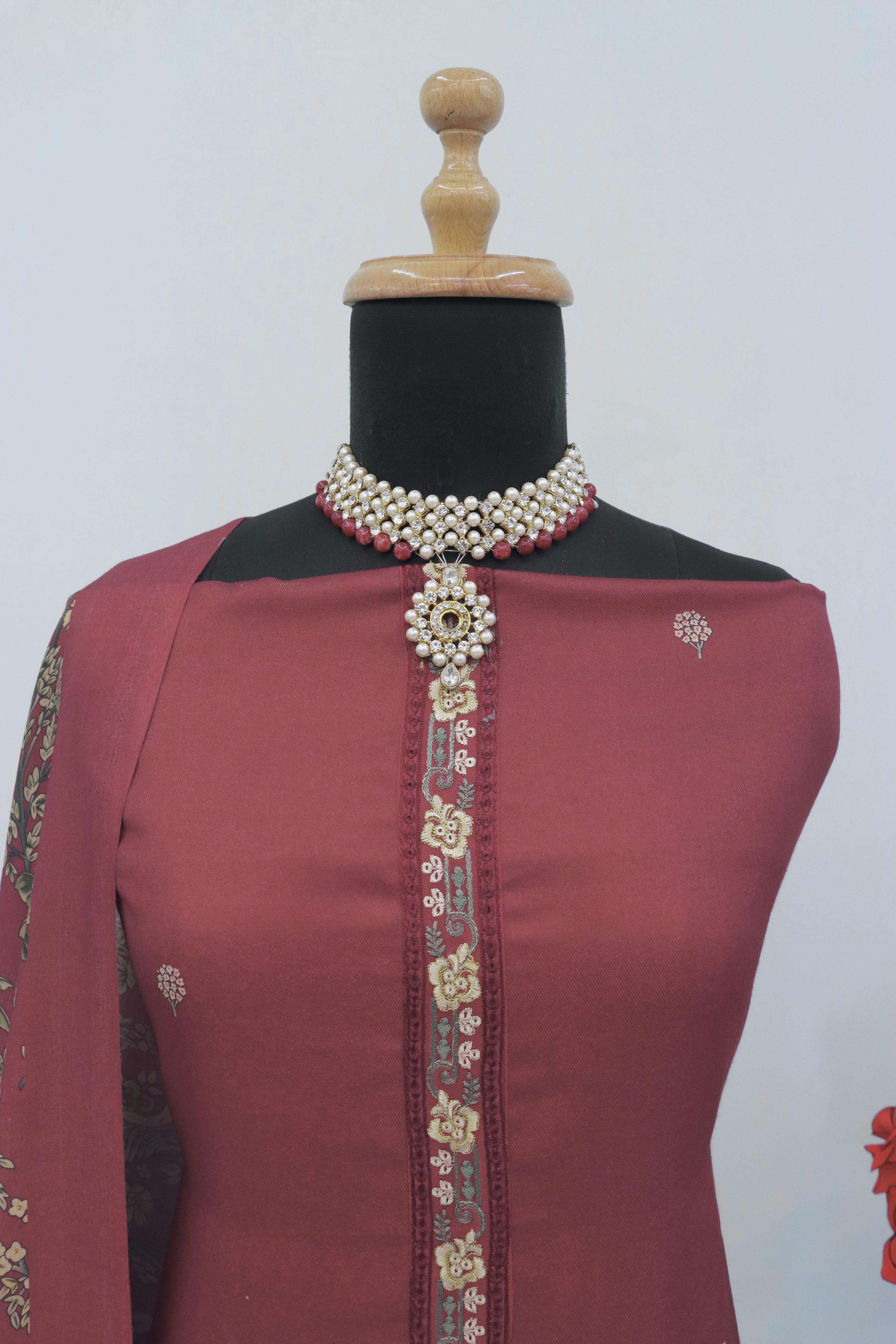 winter collection by shurooq fancy designer viscose pashmina salwar suits catalogue wholesale surat 