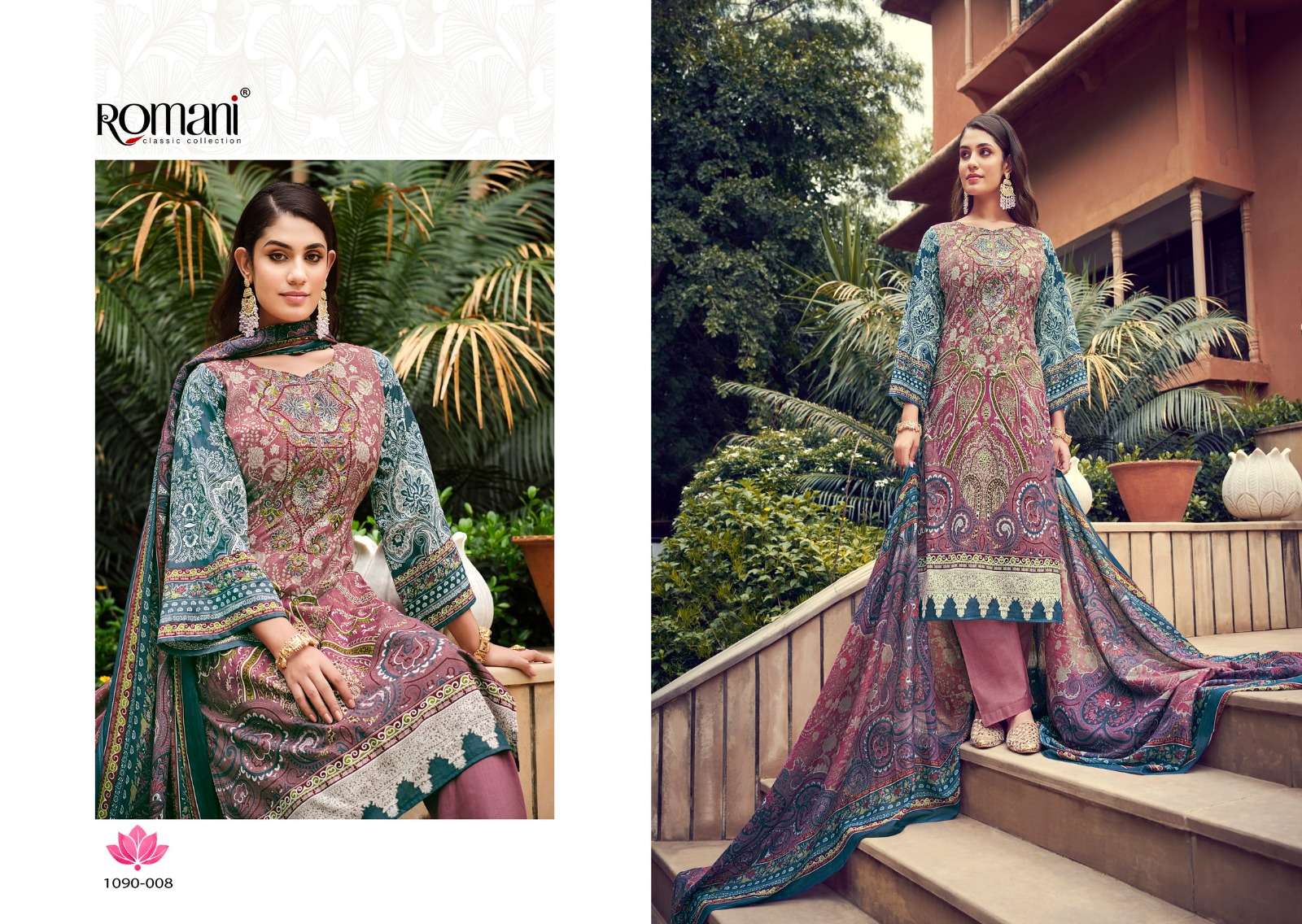 aarzu vol-7 by romani digital print with heavy embroidery work soft cotton suits catalogue wholesaler surat 