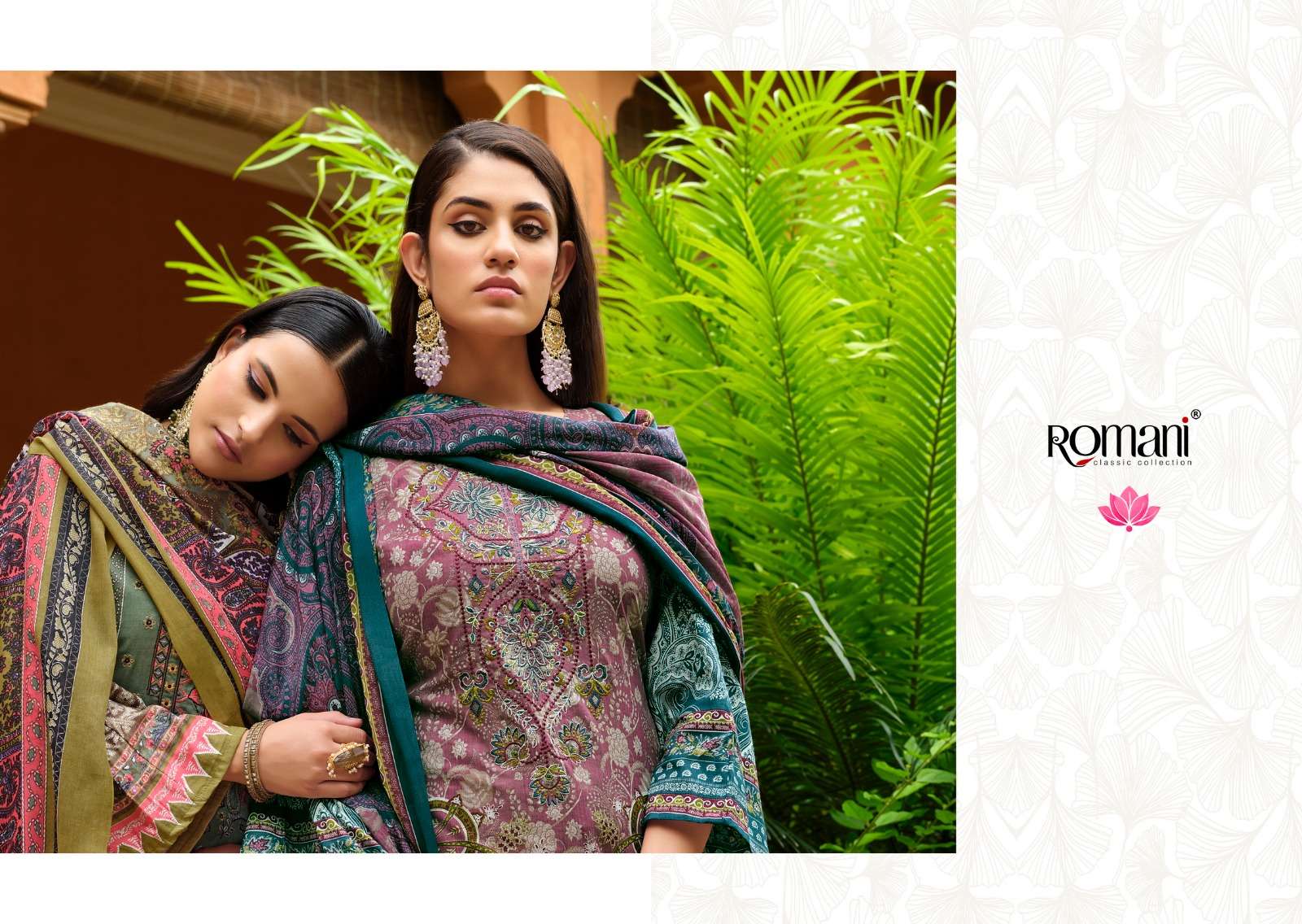 aarzu vol-7 by romani digital print with heavy embroidery work soft cotton suits catalogue wholesaler surat 