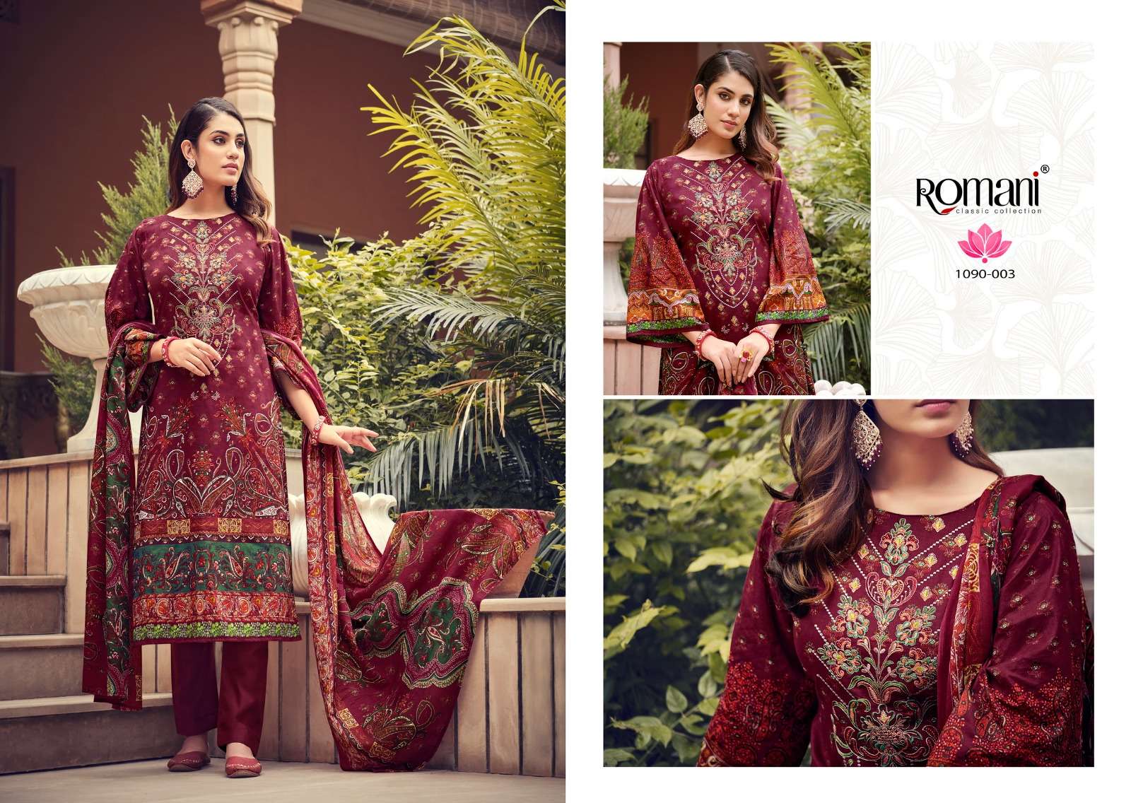 aarzu vol-7 by romani digital print with heavy embroidery work soft cotton suits catalogue wholesaler surat 