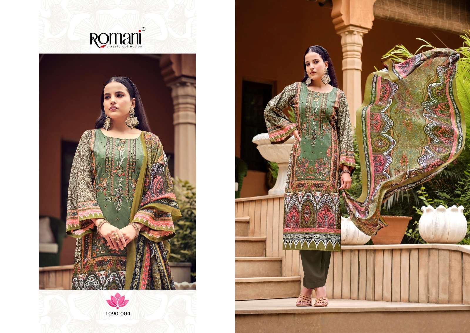 aarzu vol-7 by romani digital print with heavy embroidery work soft cotton suits catalogue wholesaler surat 