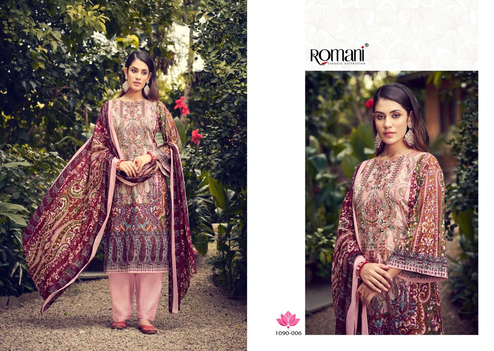aarzu vol-7 by romani digital print with heavy embroidery work soft cotton suits catalogue wholesaler surat 