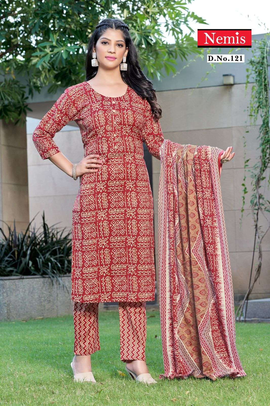 aashiya by nemis 112-123 series cotton printed designer readymade salwar suits catalogue wholesaler surat 
