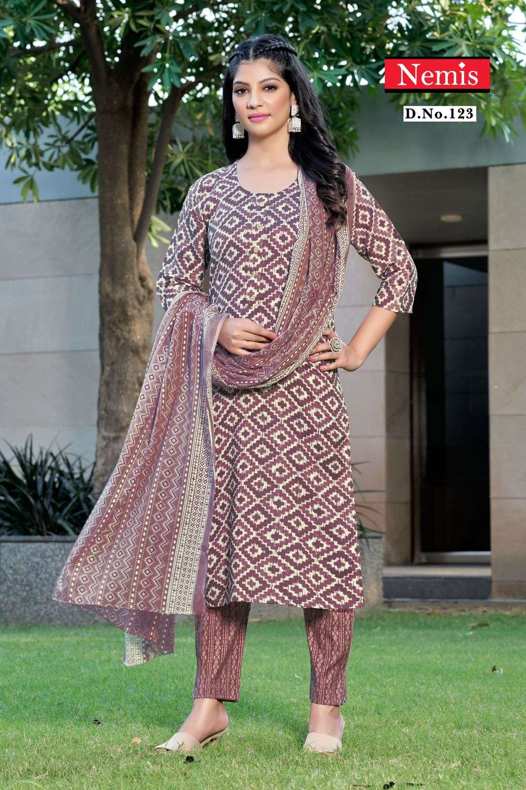 aashiya by nemis 112-123 series cotton printed designer readymade salwar suits catalogue wholesaler surat 