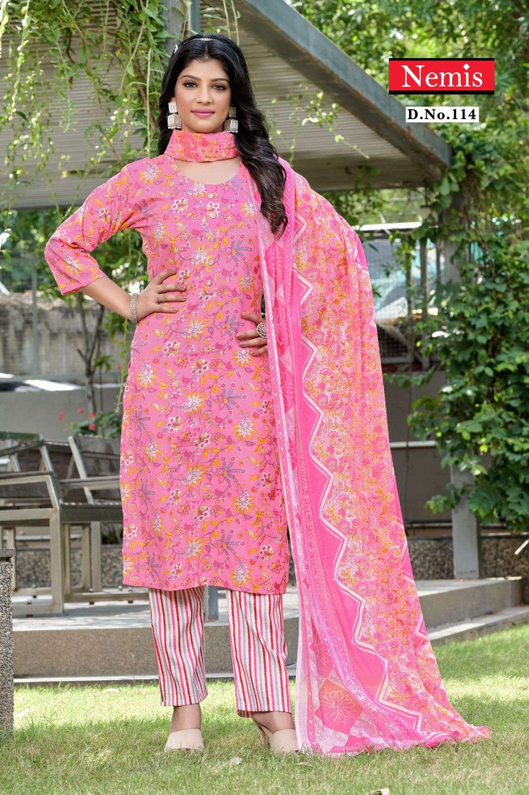 aashiya by nemis 112-123 series cotton printed designer readymade salwar suits catalogue wholesaler surat 