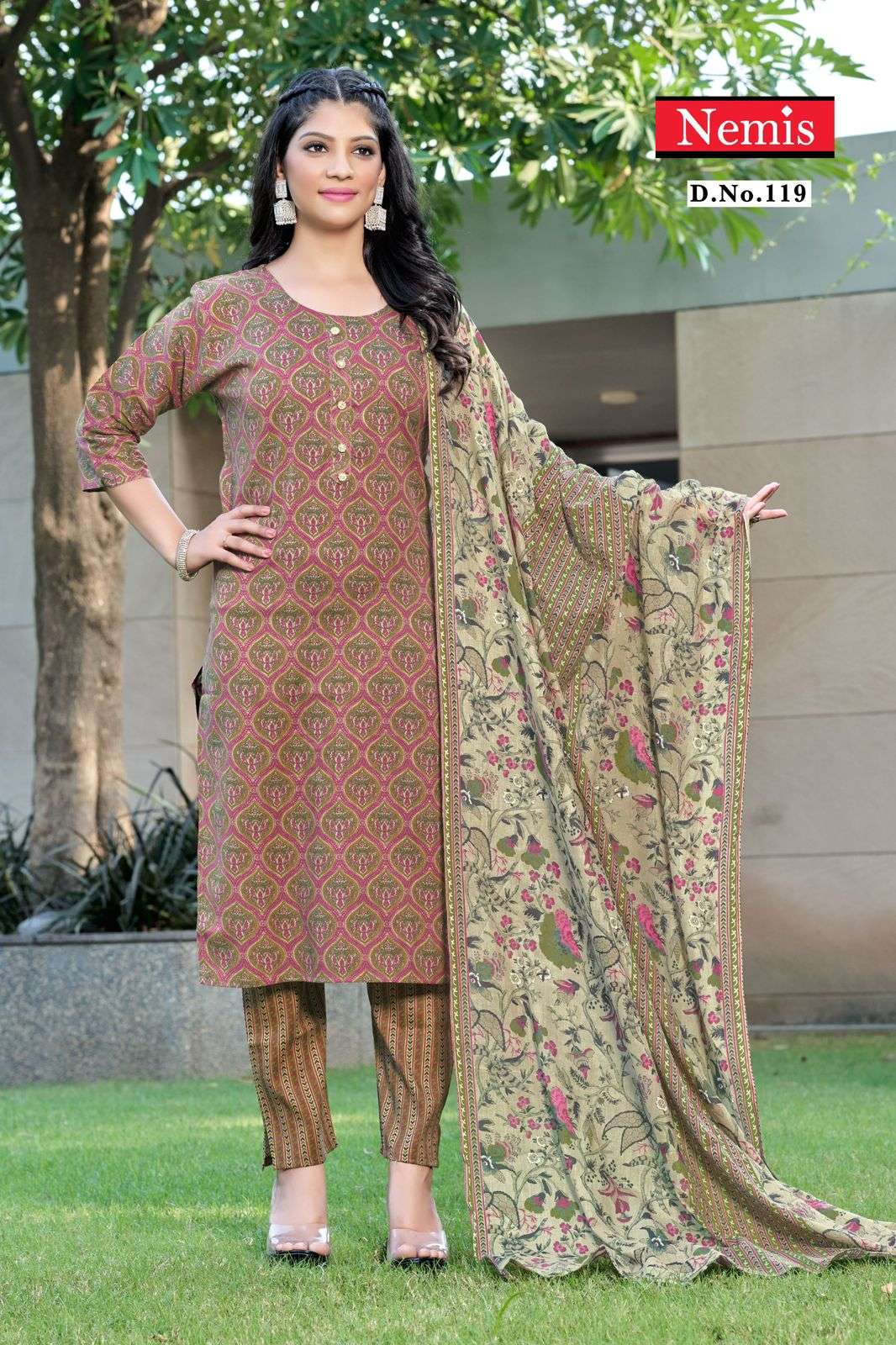 aashiya by nemis 112-123 series cotton printed designer readymade salwar suits catalogue wholesaler surat 