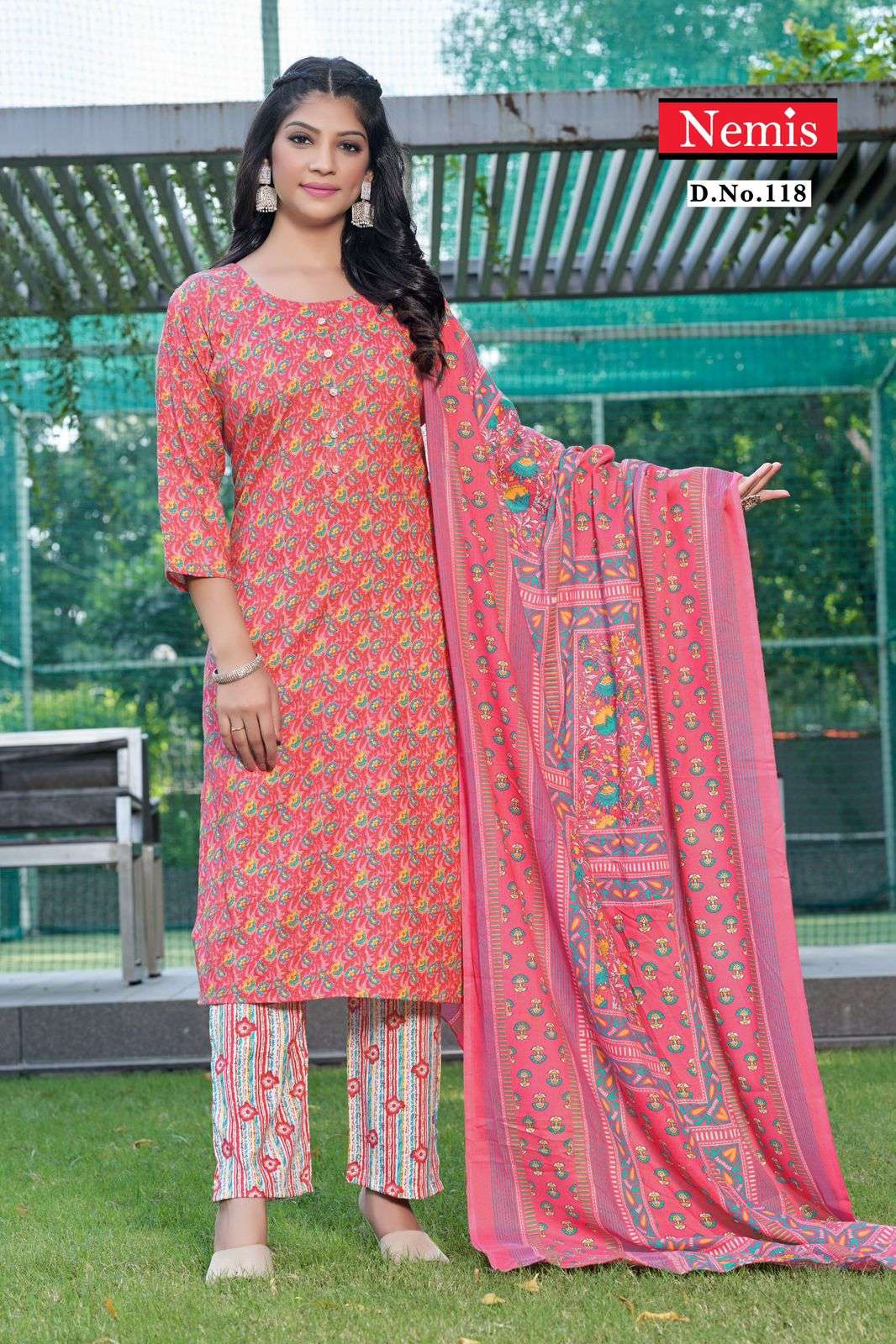 aashiya by nemis 112-123 series cotton printed designer readymade salwar suits catalogue wholesaler surat 
