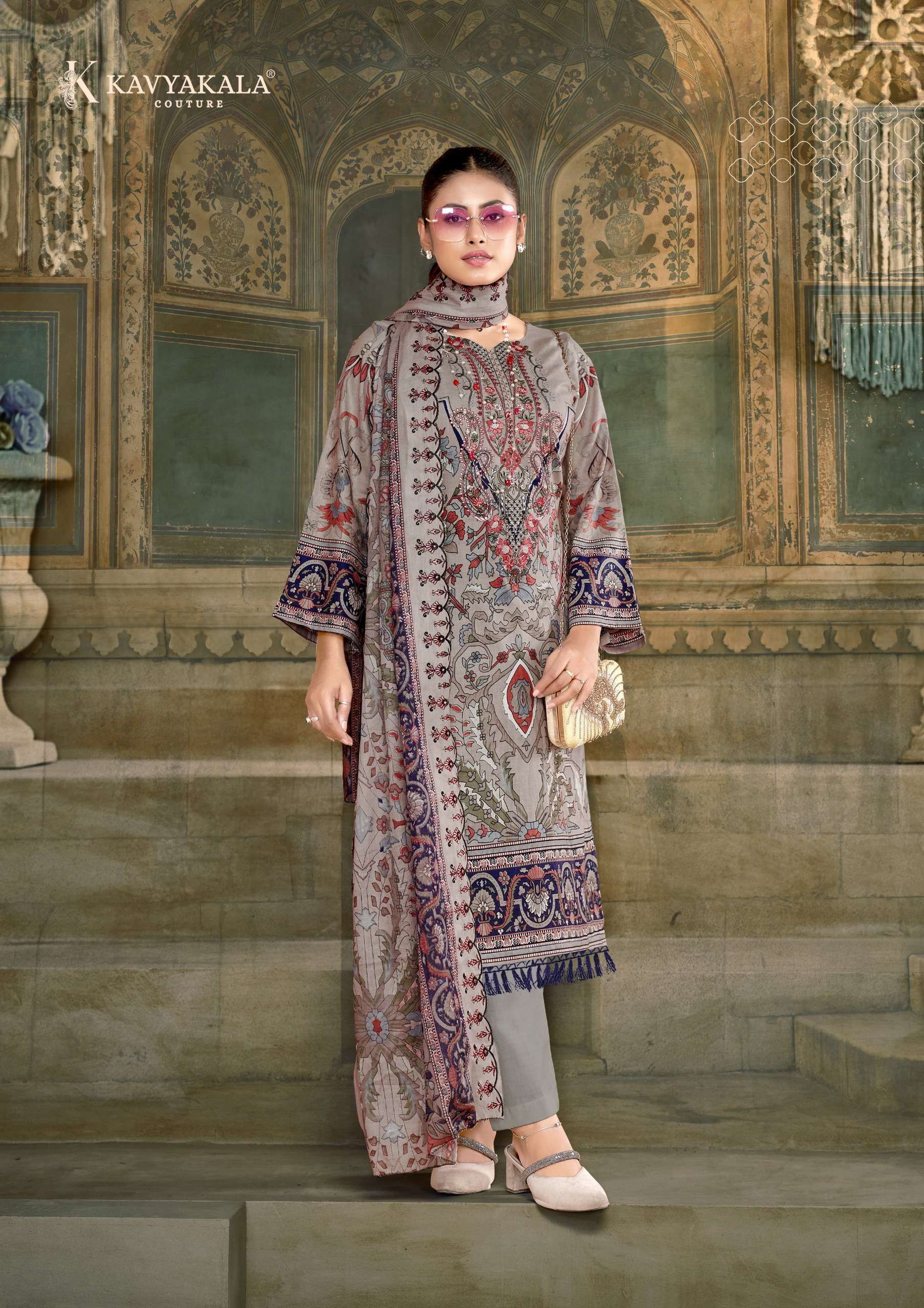 anarkali vol-6 by kunal fashion 1001-1008 series pure cambric salwar kameez catalogue wholesale collection surat