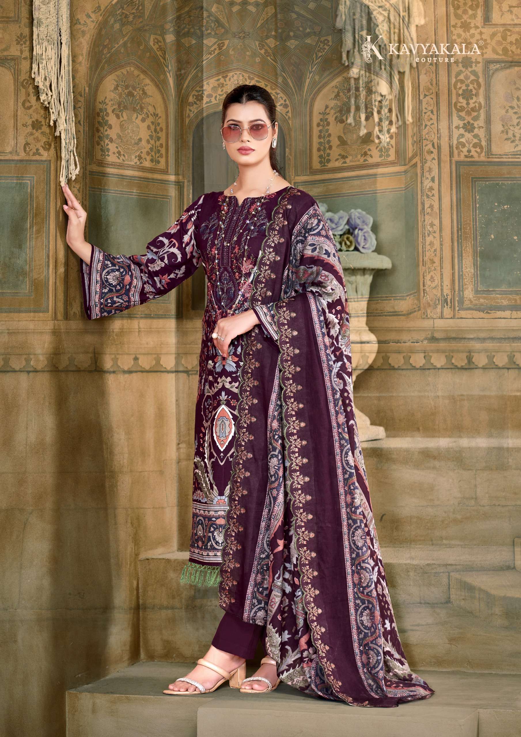 anarkali vol-6 by kunal fashion 1001-1008 series pure cambric salwar kameez catalogue wholesale collection surat