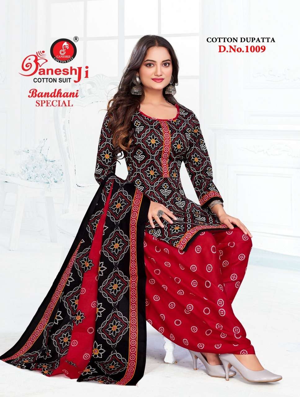 bandhani special vol-1 by ganeshji 1001-1010 series heavy soft cotton printed indian suits latest catalogue wholesaler surat 