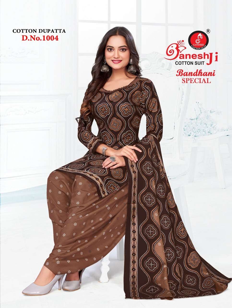 bandhani special vol-1 by ganeshji 1001-1010 series heavy soft cotton printed indian suits latest catalogue wholesaler surat 