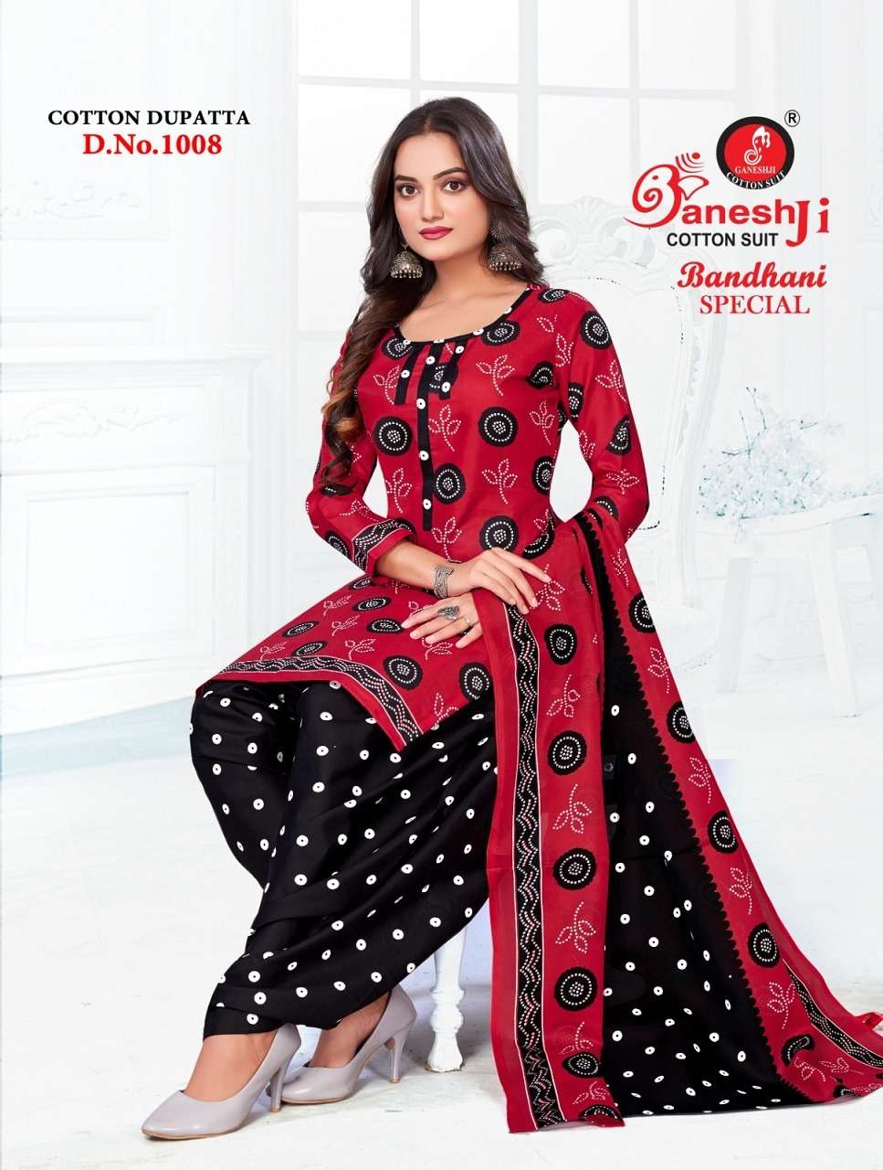 bandhani special vol-1 by ganeshji 1001-1010 series heavy soft cotton printed indian suits latest catalogue wholesaler surat 