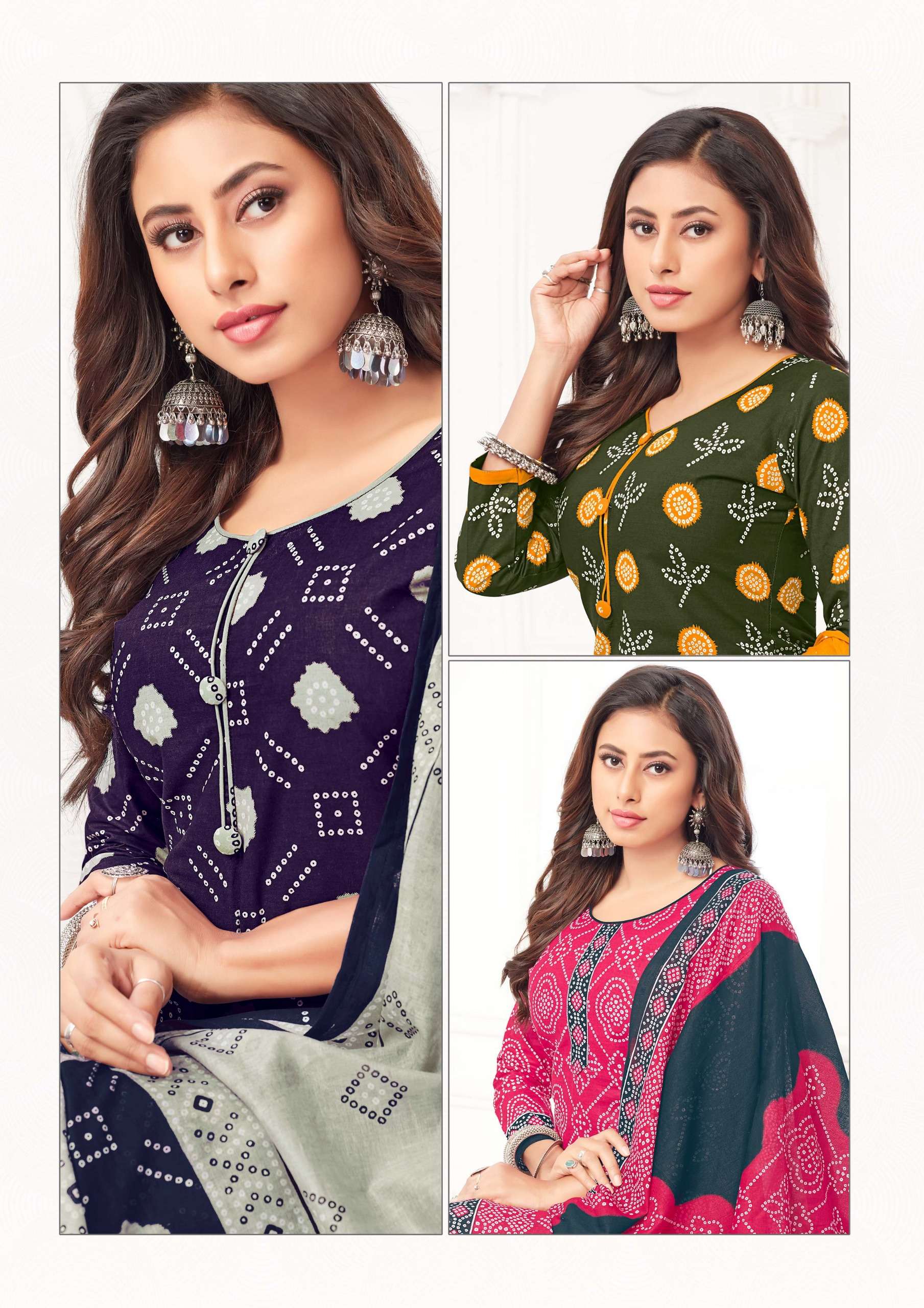 bandhani special vol-3 by madhav fashion 3001-3010 series patiyala salwar suits latest catalogue wholesale surat 