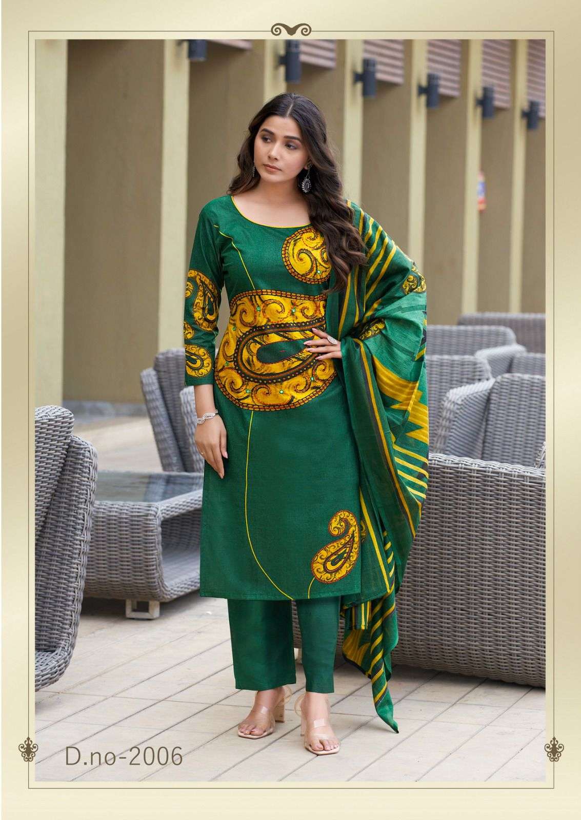 dua vol-2 by yashika trends 2001-2008 series cotton designer print with handwork dress material catalogue wholesaler surat 
