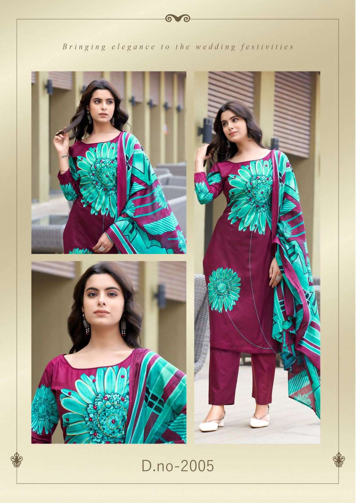 dua vol-2 by yashika trends 2001-2008 series cotton designer print with handwork dress material catalogue wholesaler surat 