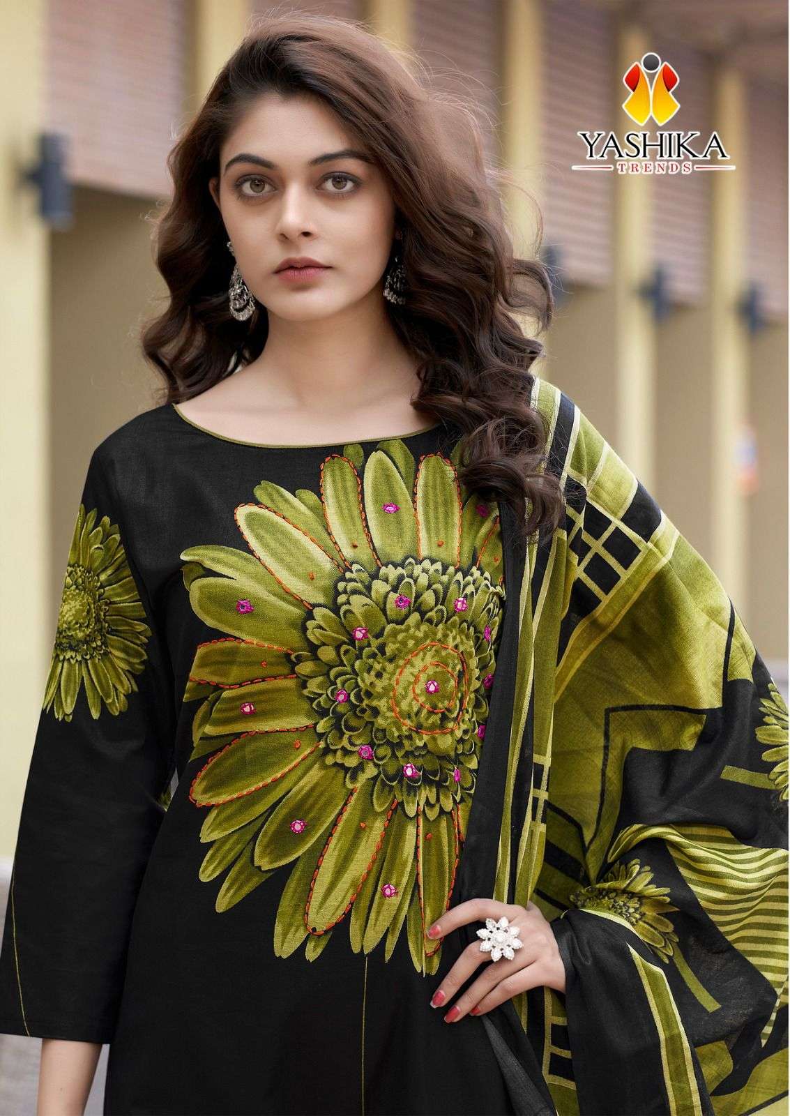 dua vol-2 by yashika trends 2001-2008 series cotton designer print with handwork dress material catalogue wholesaler surat 