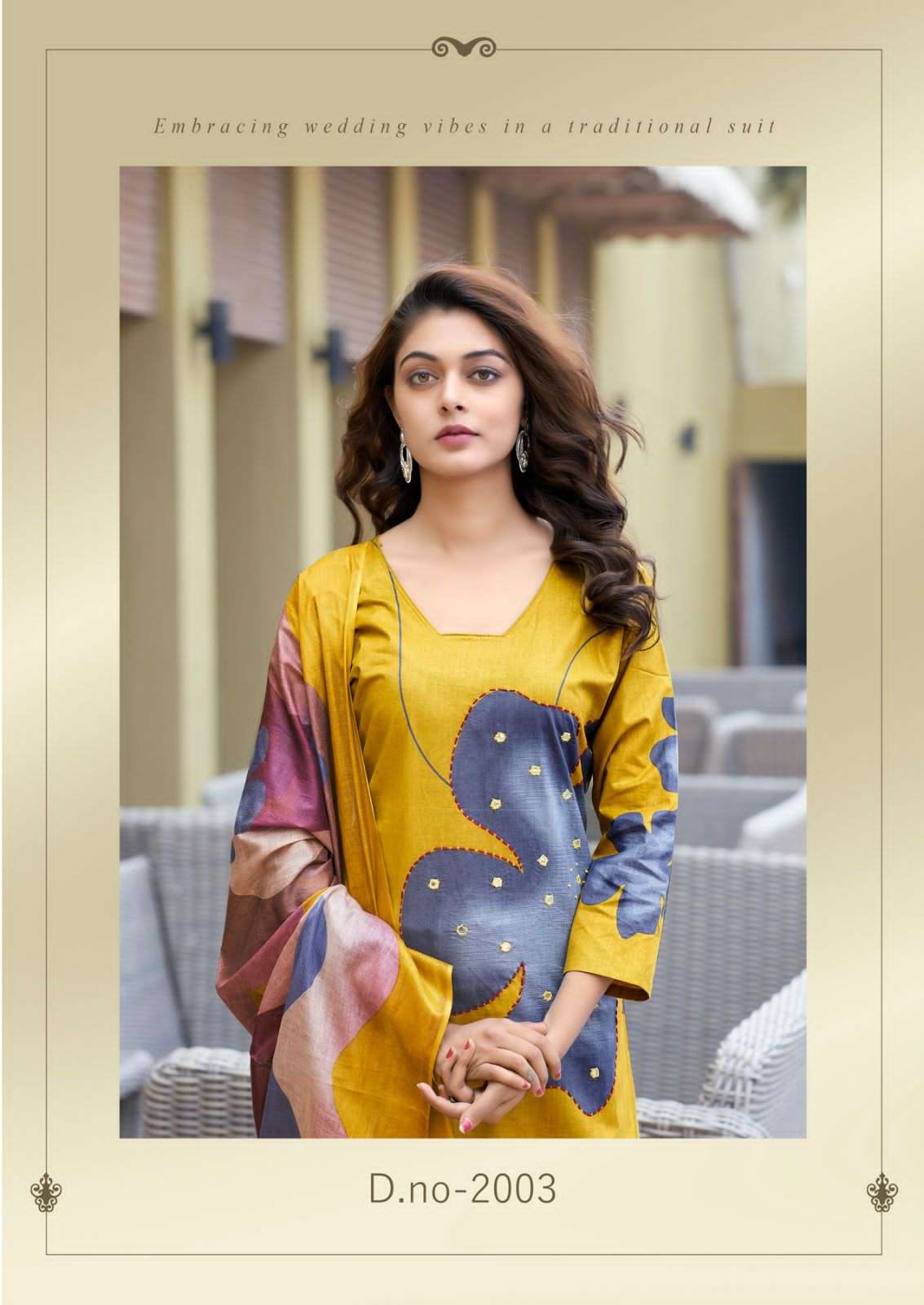 dua vol-2 by yashika trends 2001-2008 series cotton designer print with handwork dress material catalogue wholesaler surat 