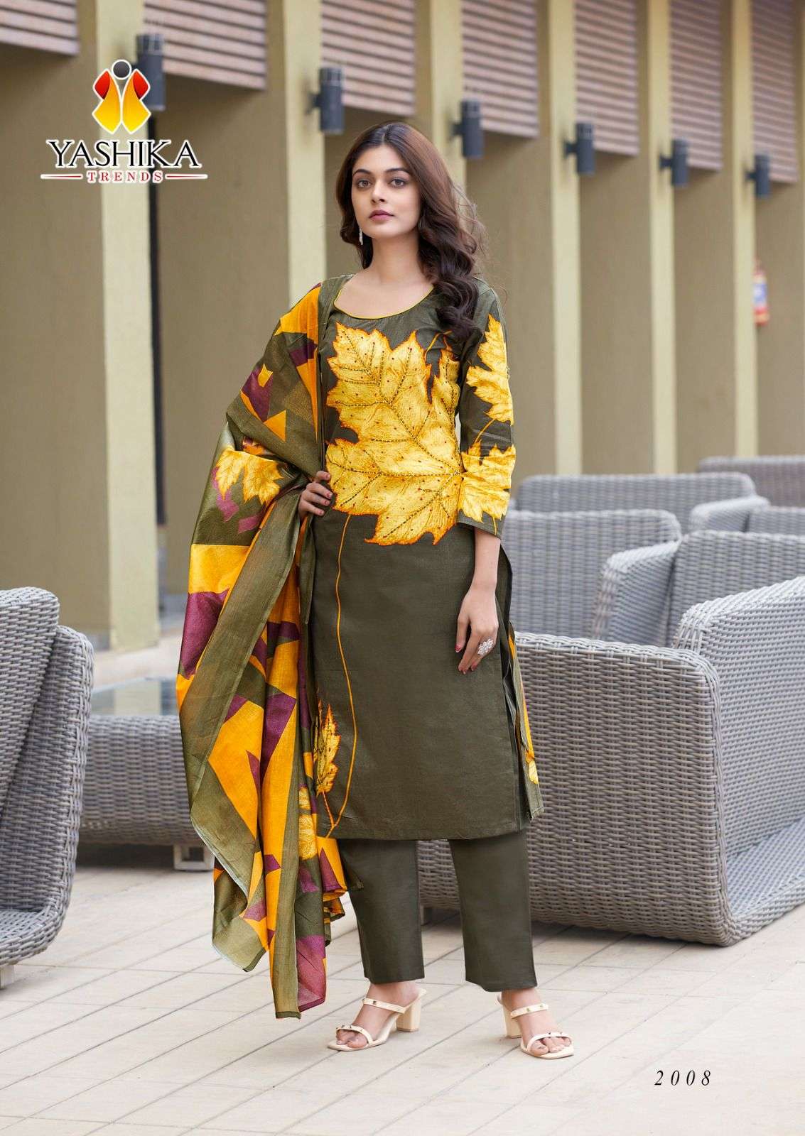 dua vol-2 by yashika trends 2001-2008 series cotton designer print with handwork dress material catalogue wholesaler surat 