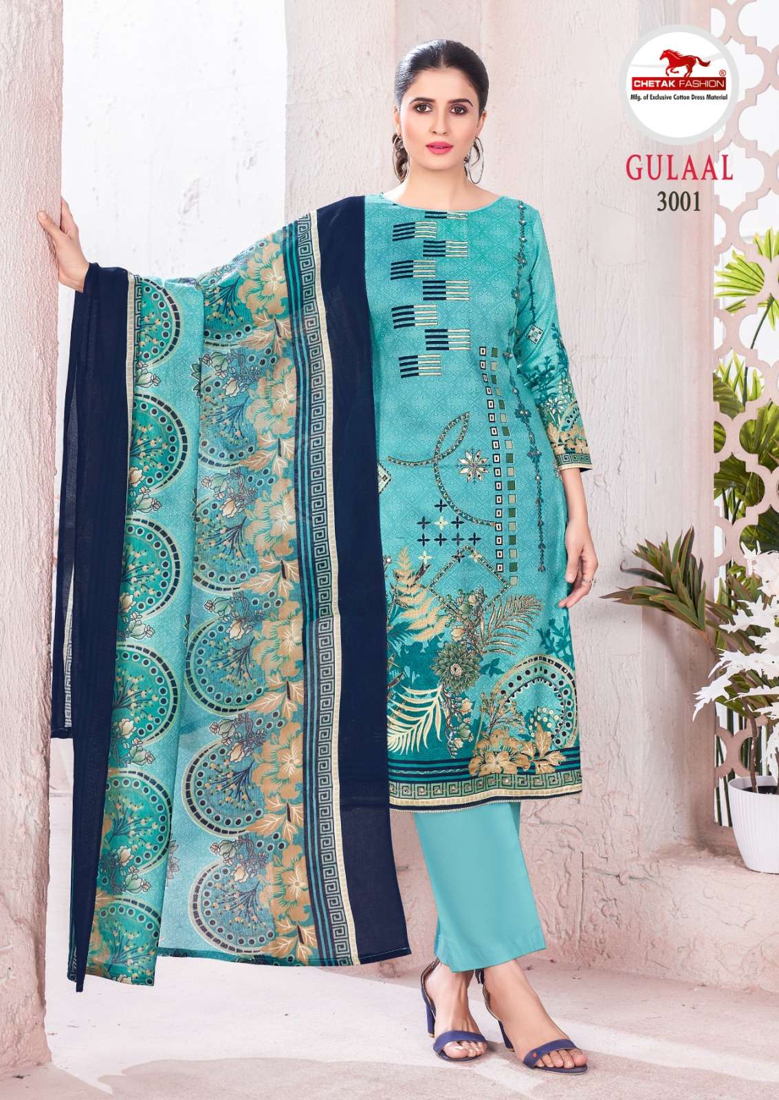 gulaal vol-3 by chetak fashion 3001-3008 series jam cotton dress material catalogue wholesale collection surat 