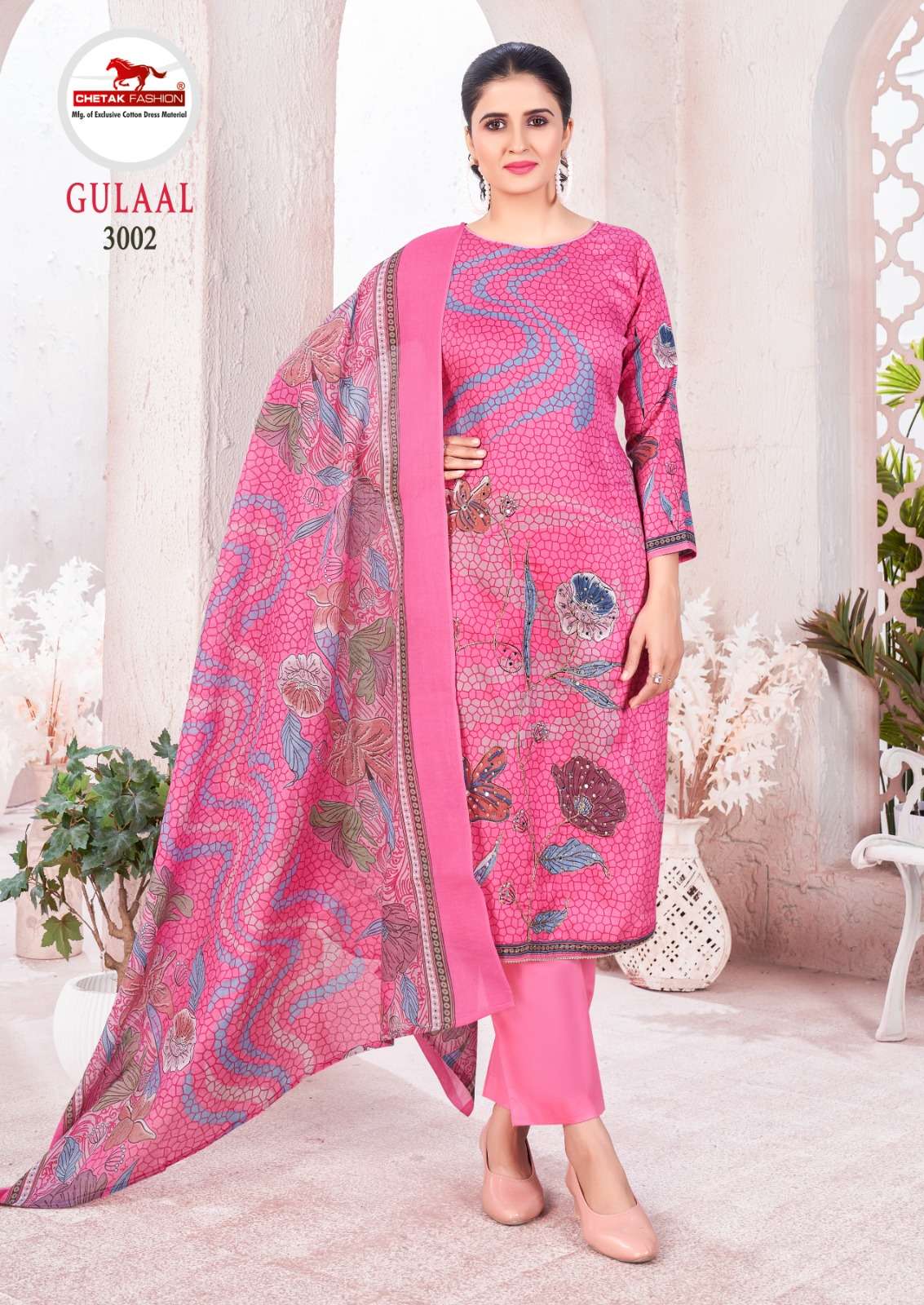 gulaal vol-3 by chetak fashion 3001-3008 series jam cotton dress material catalogue wholesale collection surat 
