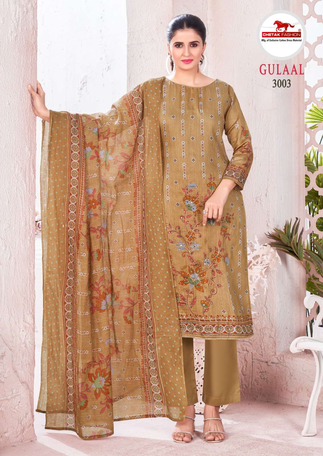 gulaal vol-3 by chetak fashion 3001-3008 series jam cotton dress material catalogue wholesale collection surat 