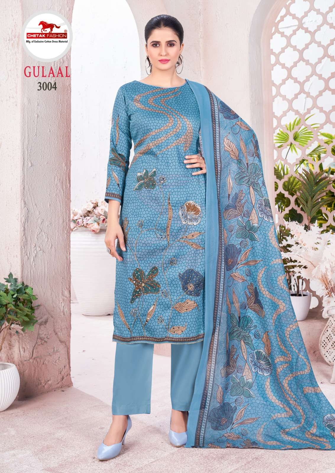 gulaal vol-3 by chetak fashion 3001-3008 series jam cotton dress material catalogue wholesale collection surat 