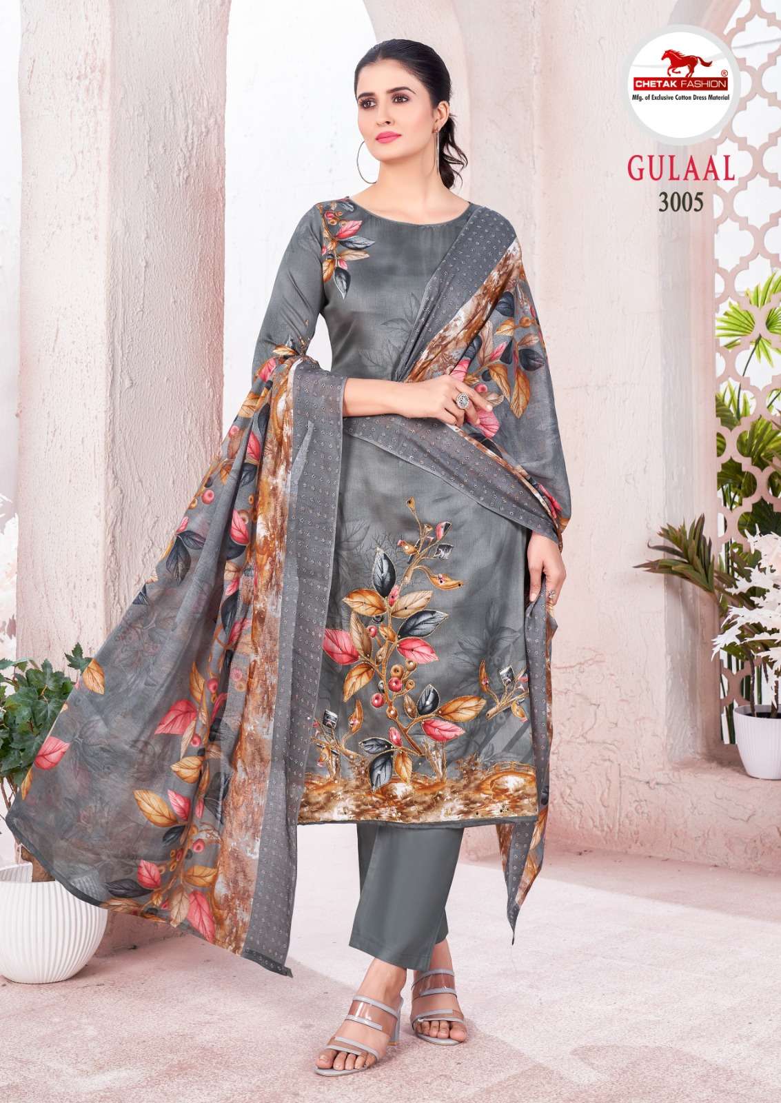 gulaal vol-3 by chetak fashion 3001-3008 series jam cotton dress material catalogue wholesale collection surat 