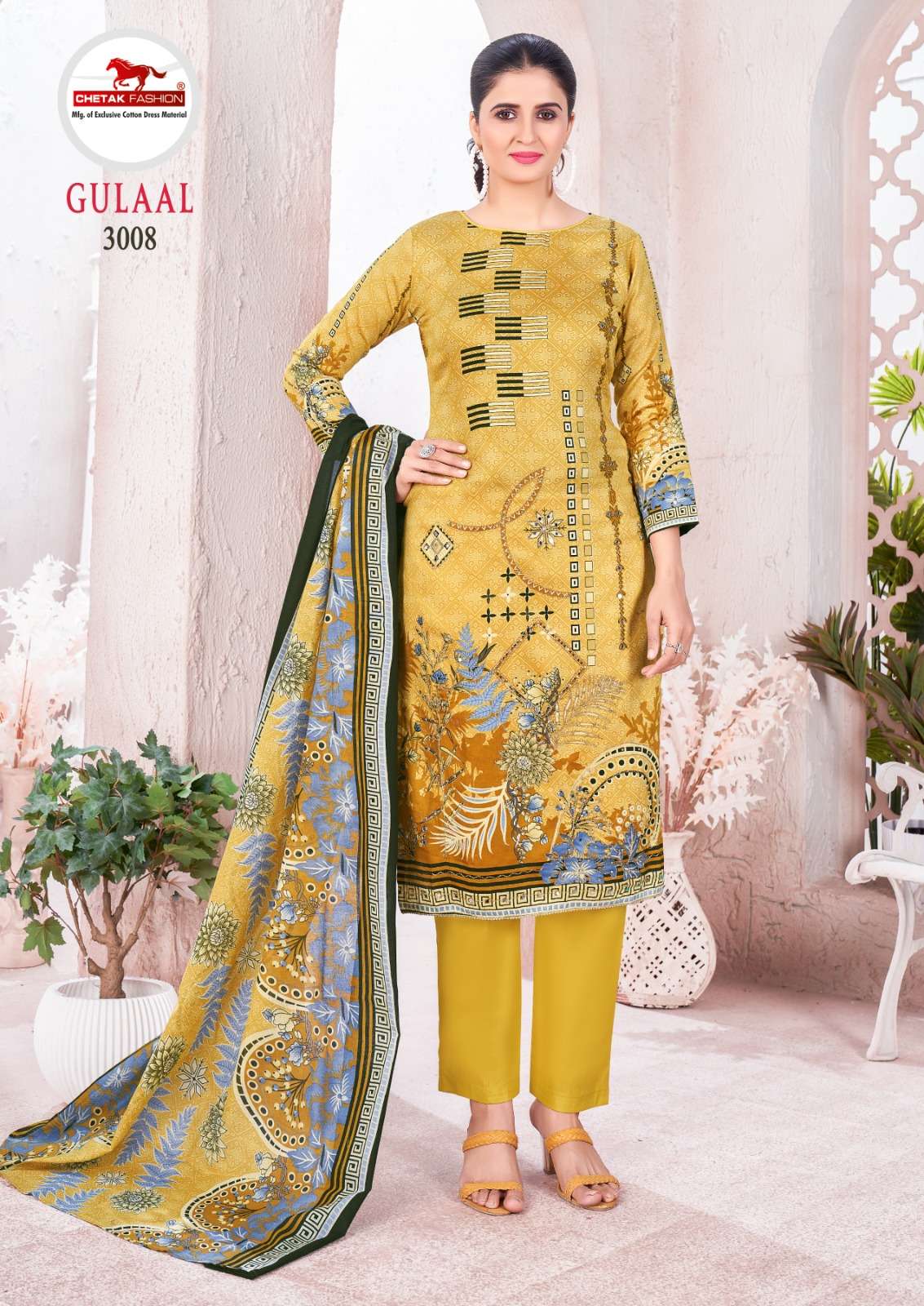 gulaal vol-3 by chetak fashion 3001-3008 series jam cotton dress material catalogue wholesale collection surat 