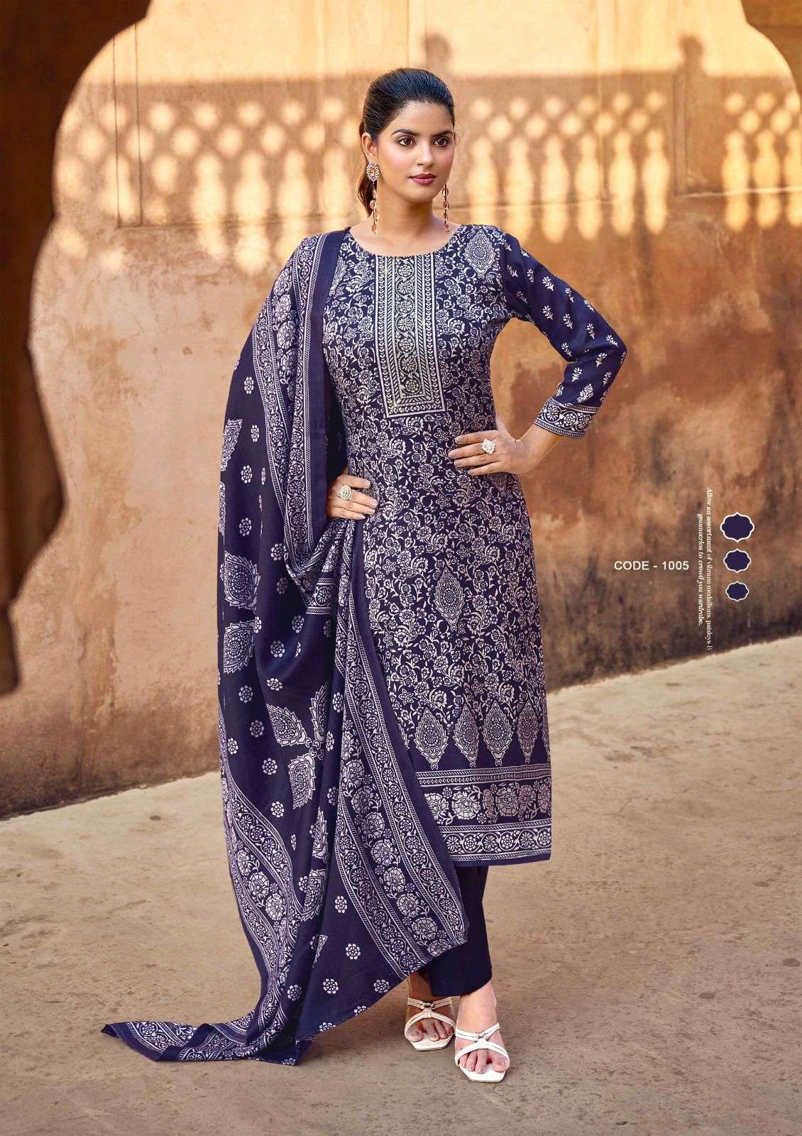 gulbahar by rolimoli creation 1001-1008 series winter special pashmina salwar suits catalogue wholesaler surat 