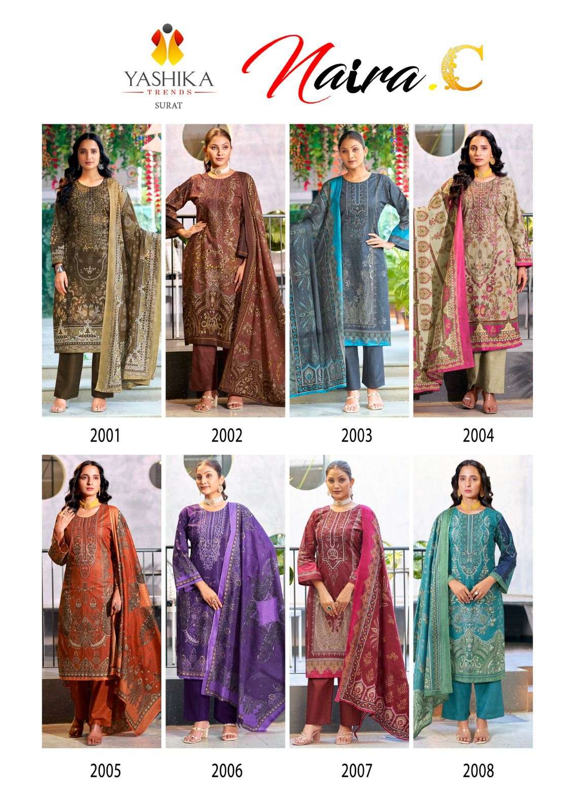 naira c by yashika trends 2001-2008 series fancy designer unstich salwar kameez catalogue online surat