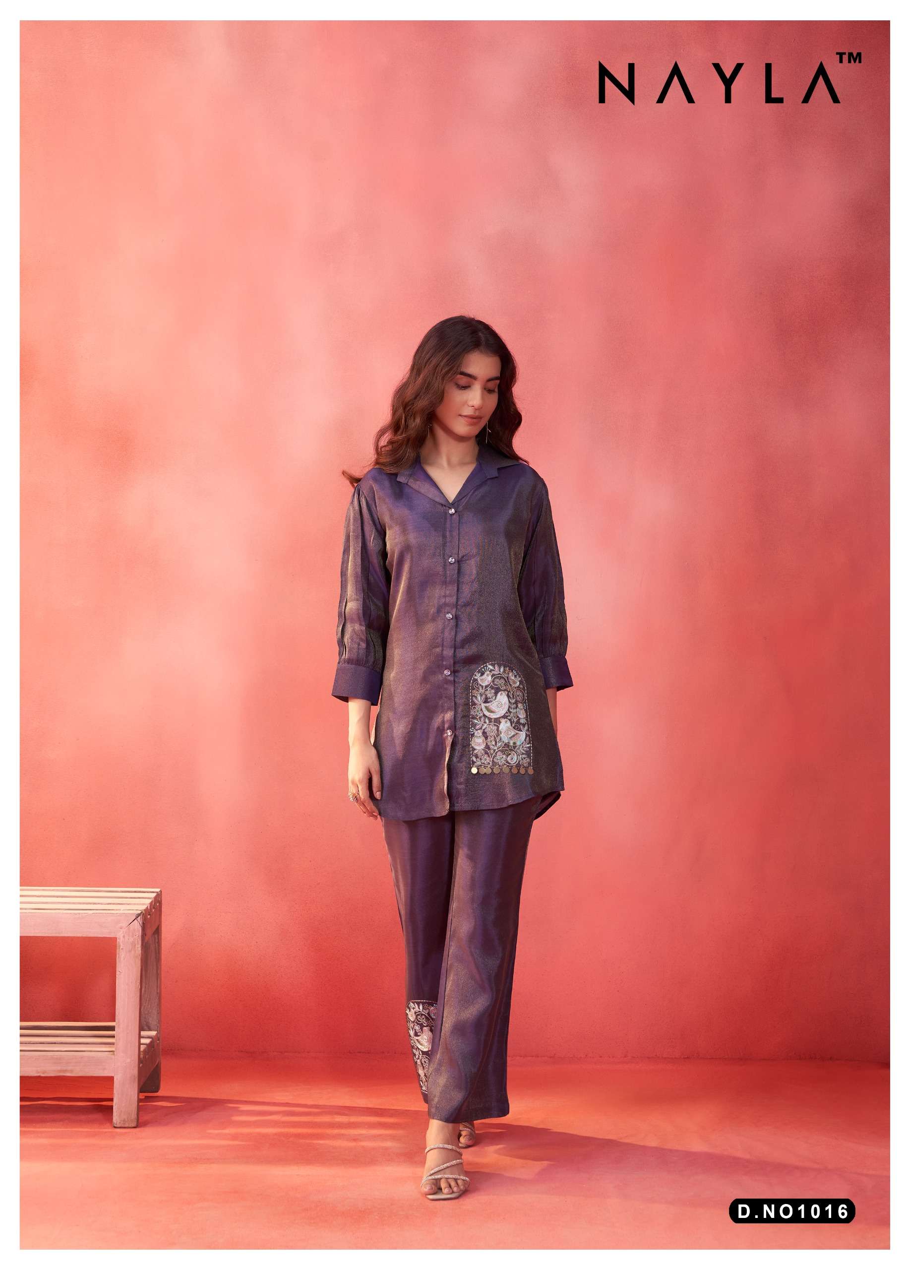 nayla 1016 fancy look designer trendy cord set wholesale best rate supplier surat 