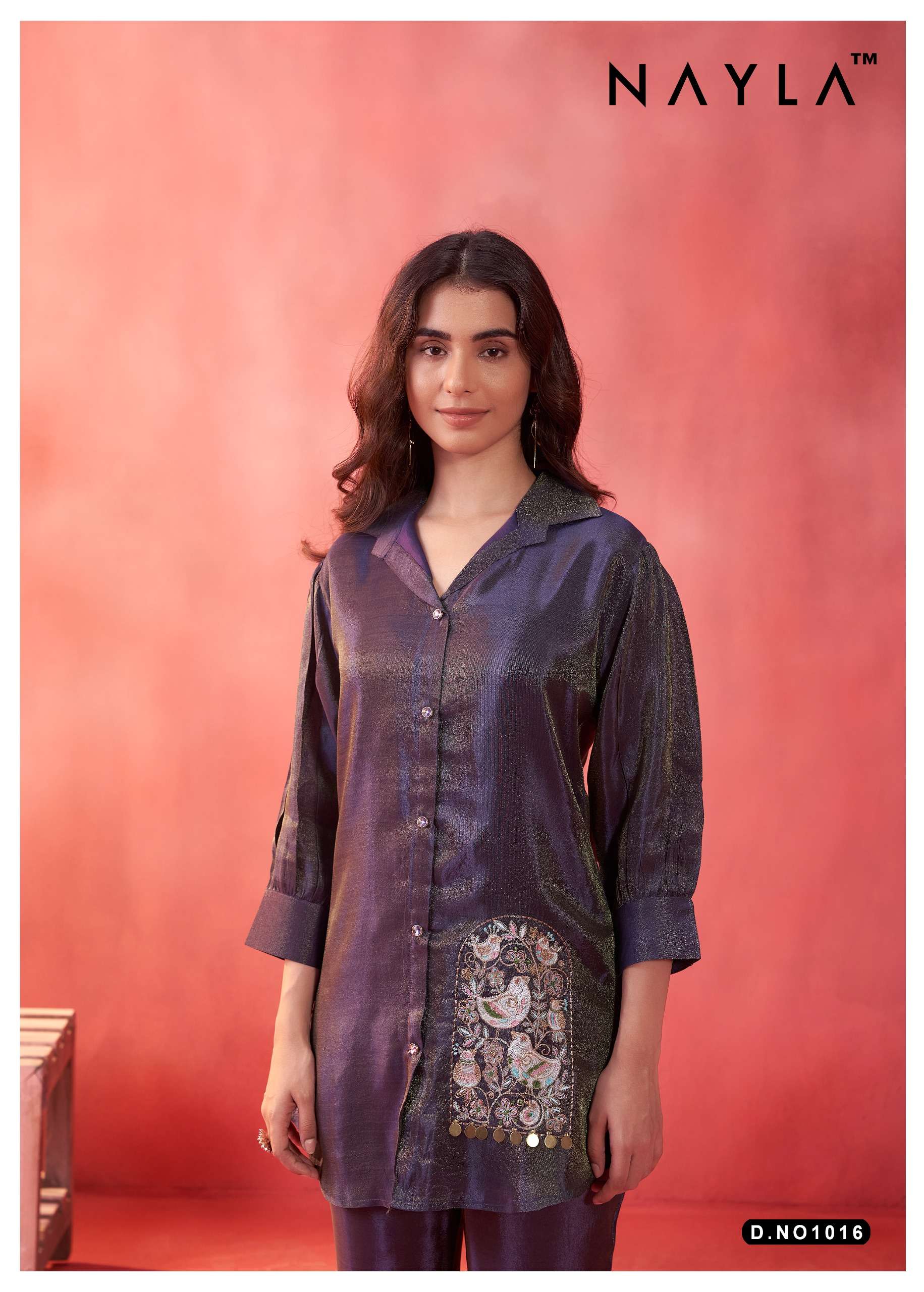 nayla 1016 fancy look designer trendy cord set wholesale best rate supplier surat 