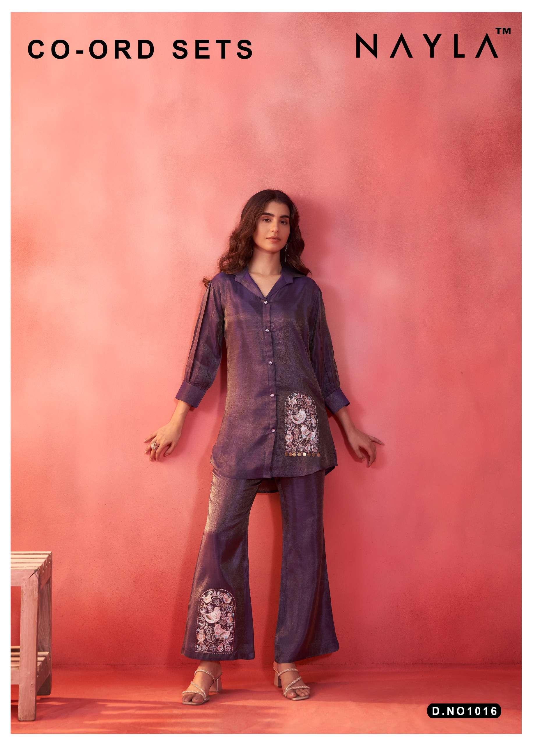 nayla 1016 fancy look designer trendy cord set wholesale best rate supplier surat 