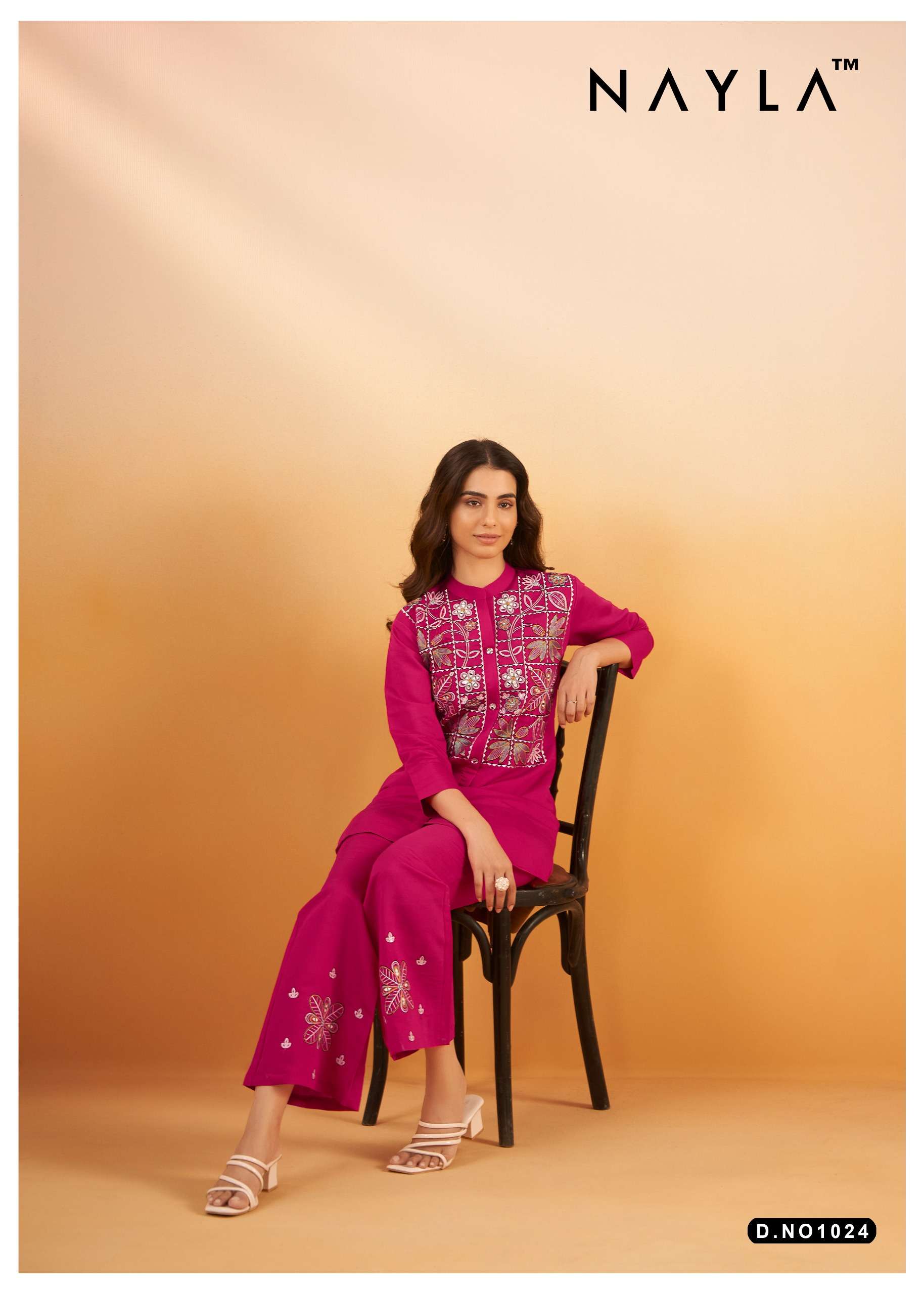 nayla 1024 trendy look viscose silk cord set wholesale collection surat 