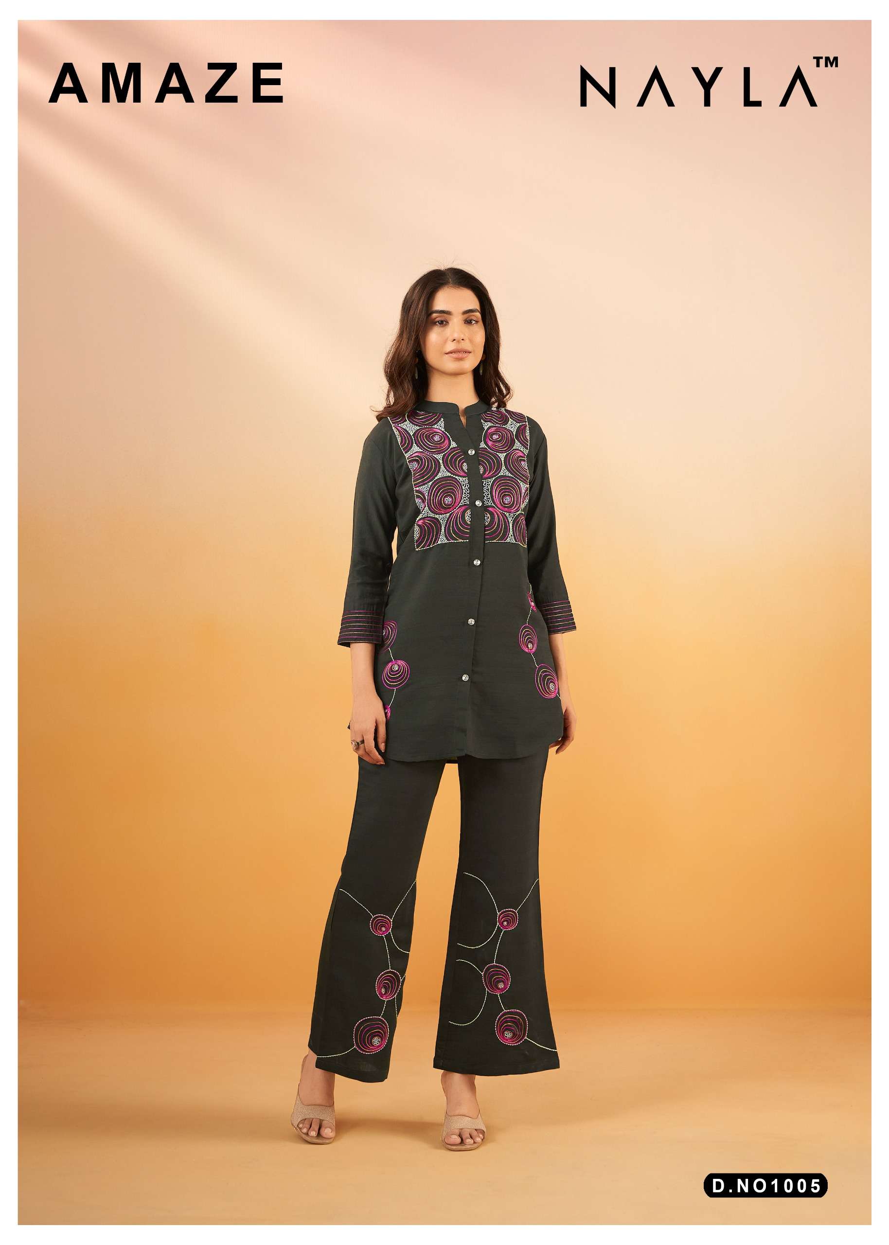 nayla amaze 1005 viscose silk work cord set online wholesale shopping surat 