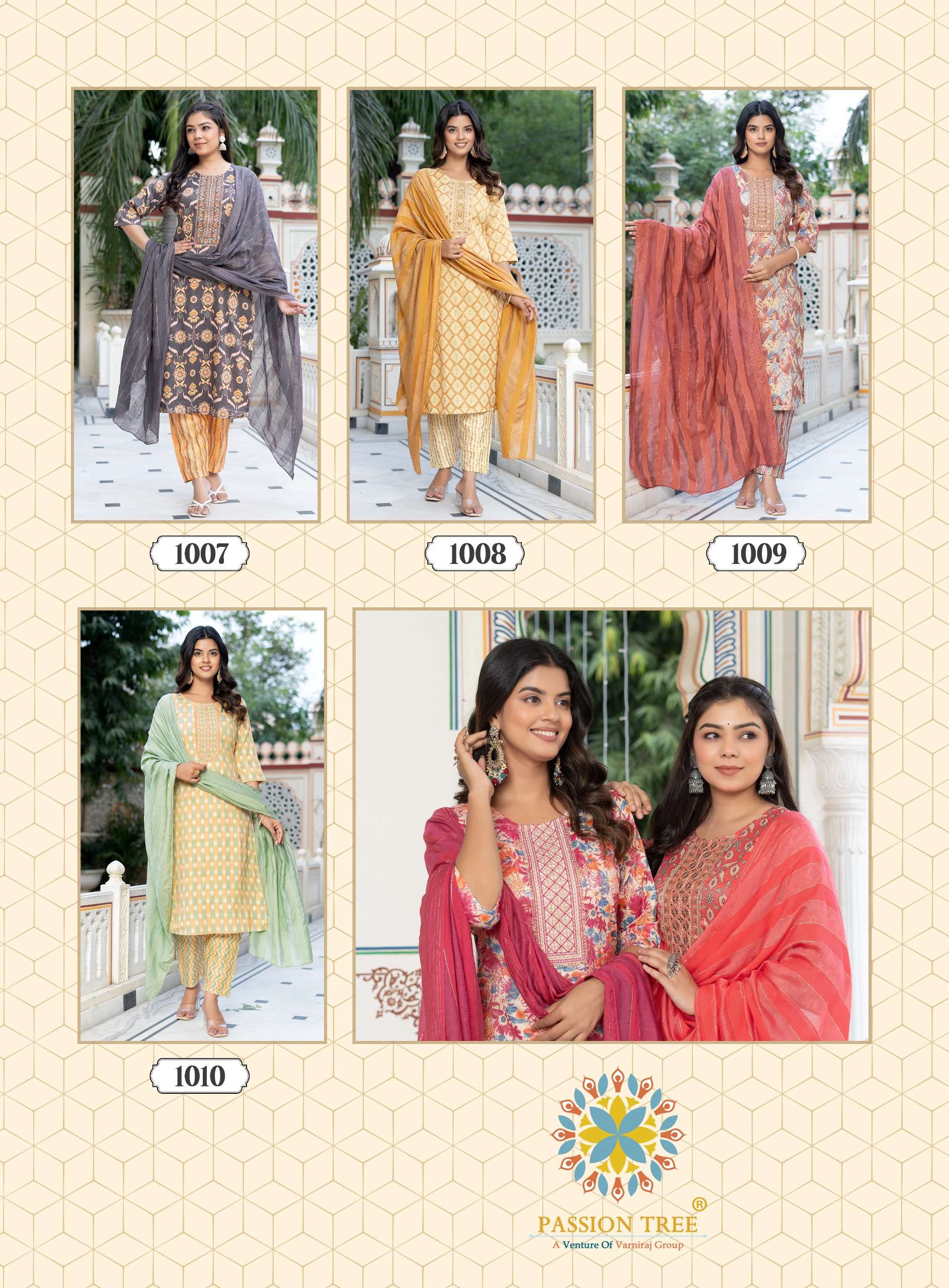palak vol-2 by passion tree 1001-1010 series rayon printed kurtis catalogue wholesale collection surat 