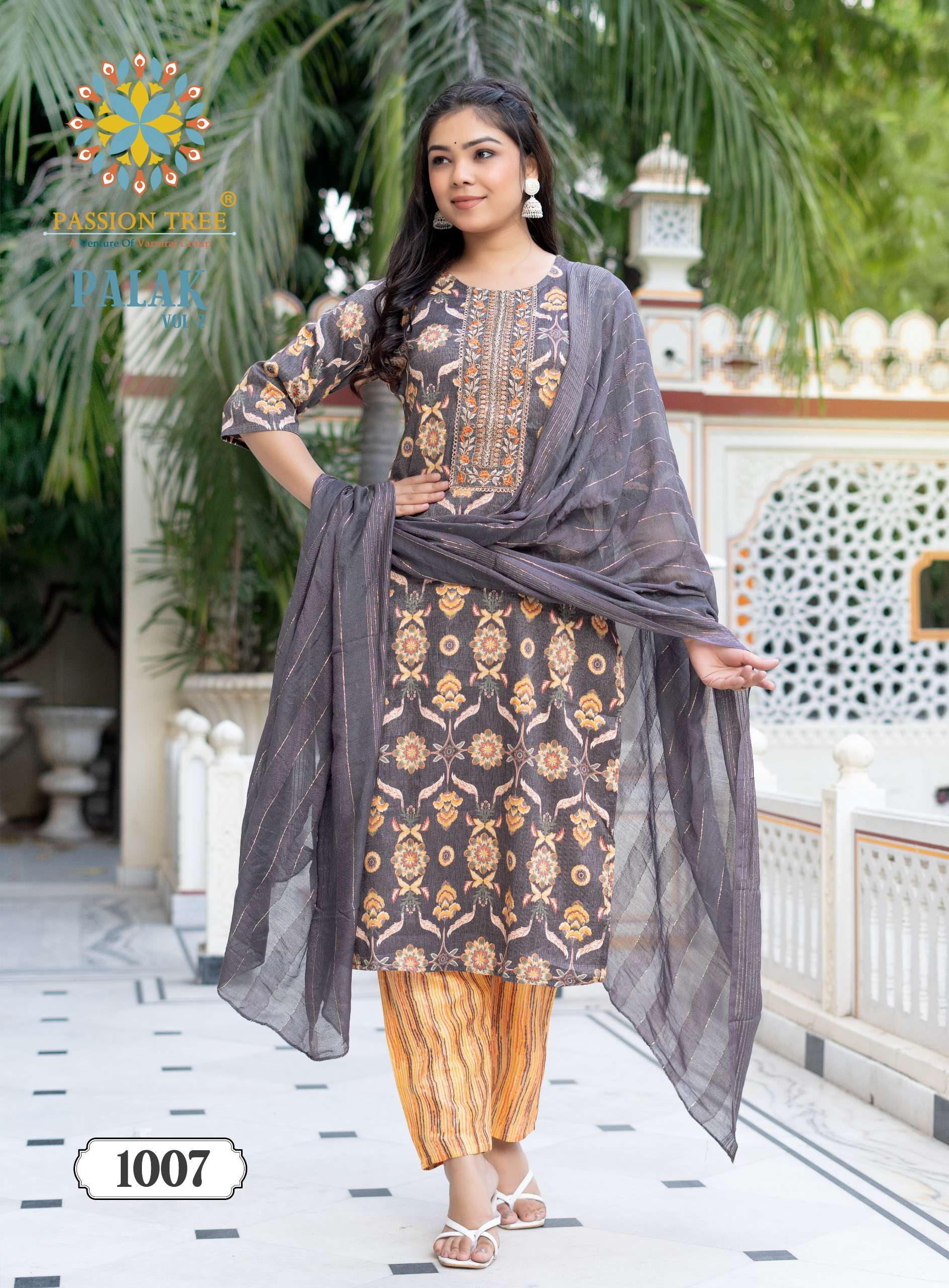 palak vol-2 by passion tree 1001-1010 series rayon printed kurtis catalogue wholesale collection surat 