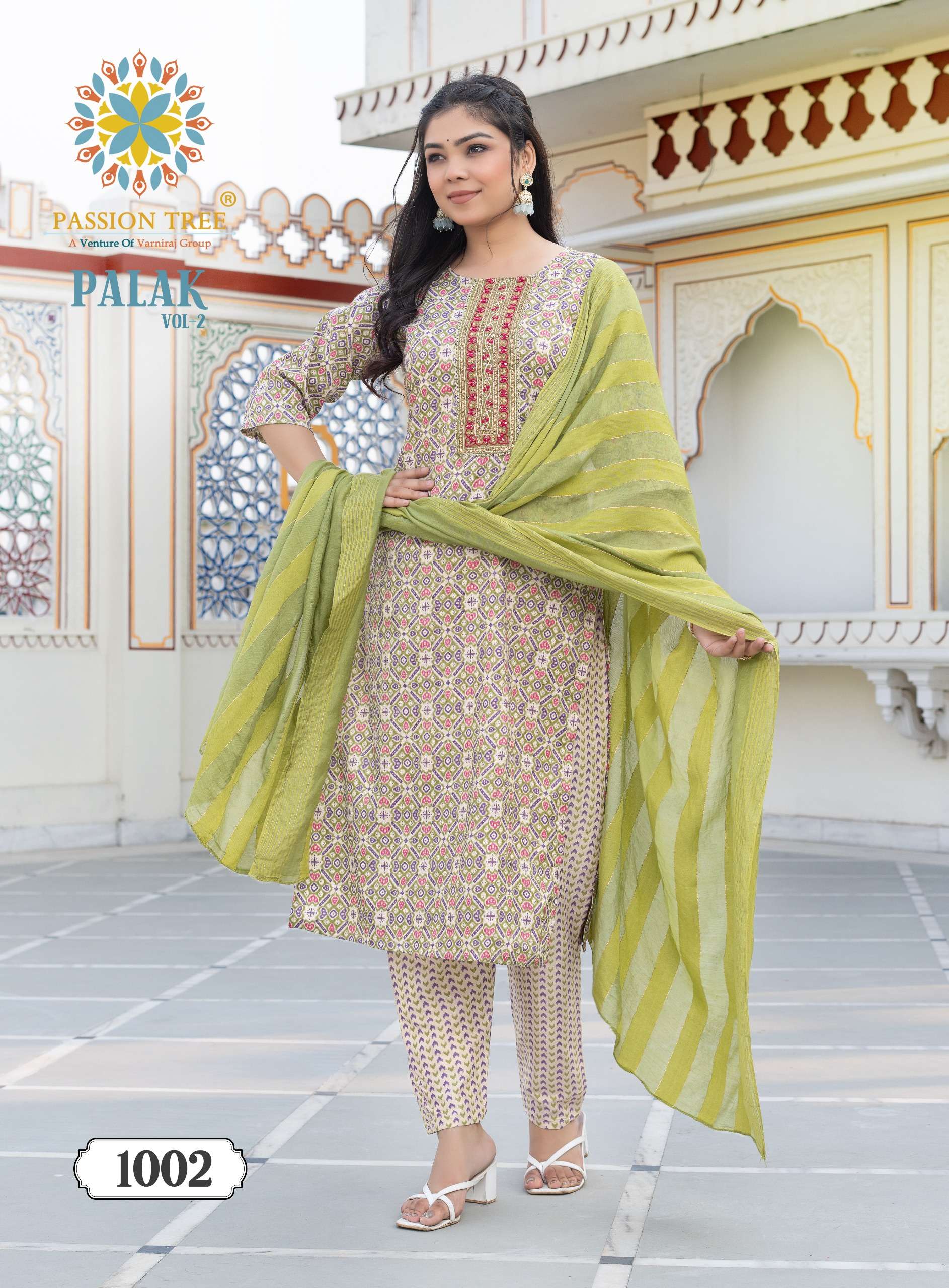 palak vol-2 by passion tree 1001-1010 series rayon printed kurtis catalogue wholesale collection surat 