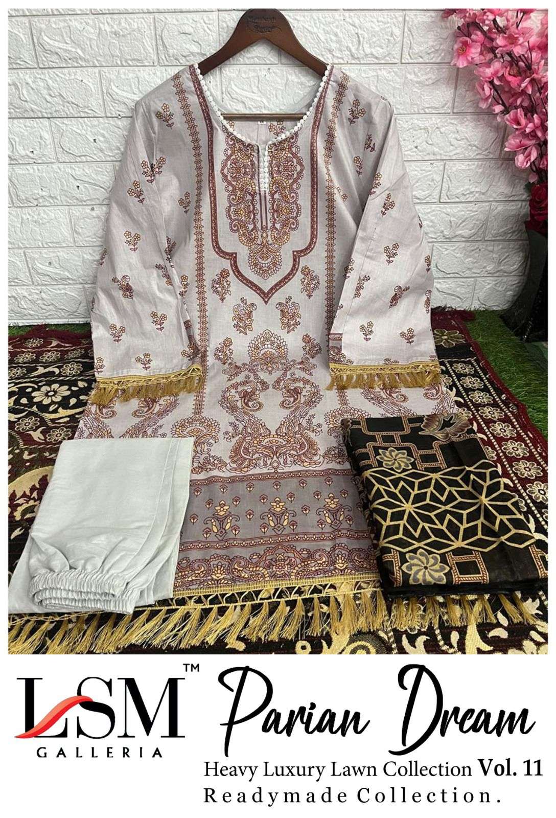 parian dream vol-11 by lsm galleria pure lawn designer readymade pakistani salwar suits catalogue wholesale surat 