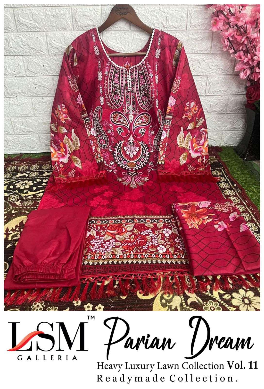 parian dream vol-11 by lsm galleria pure lawn designer readymade pakistani salwar suits catalogue wholesale surat 