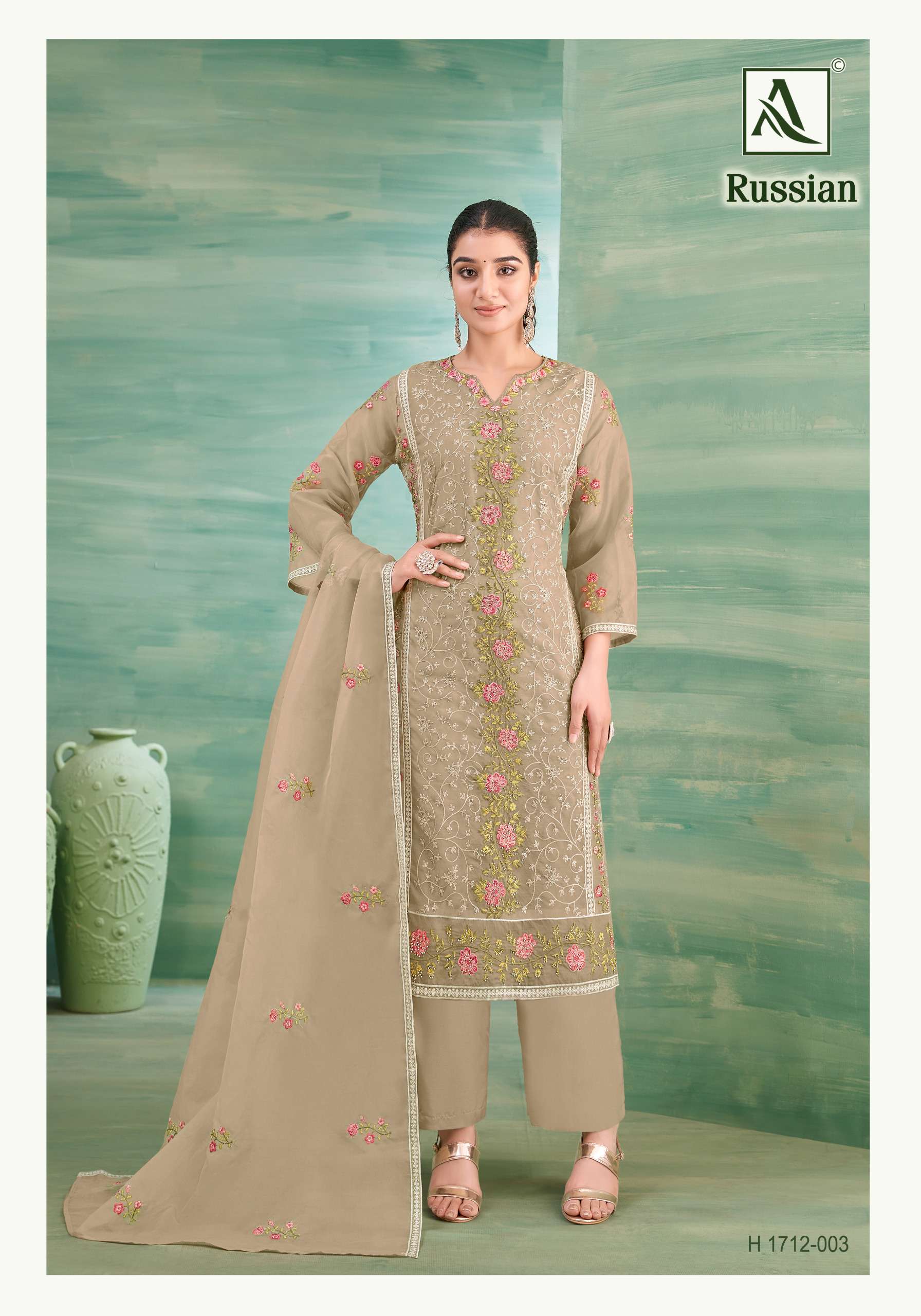 tumblr lsm-003 russian by alok suits Pure Organza Designer Embroidery salwar kameez  wholesale price surat gujarat