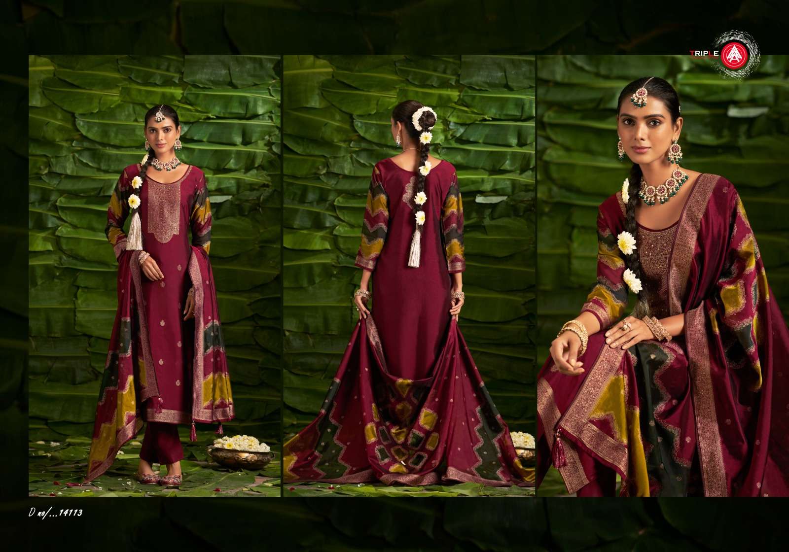 saptrang by triple aaa 14111-14116 series function special designer salwar suits catalogue wholesale collection surat 